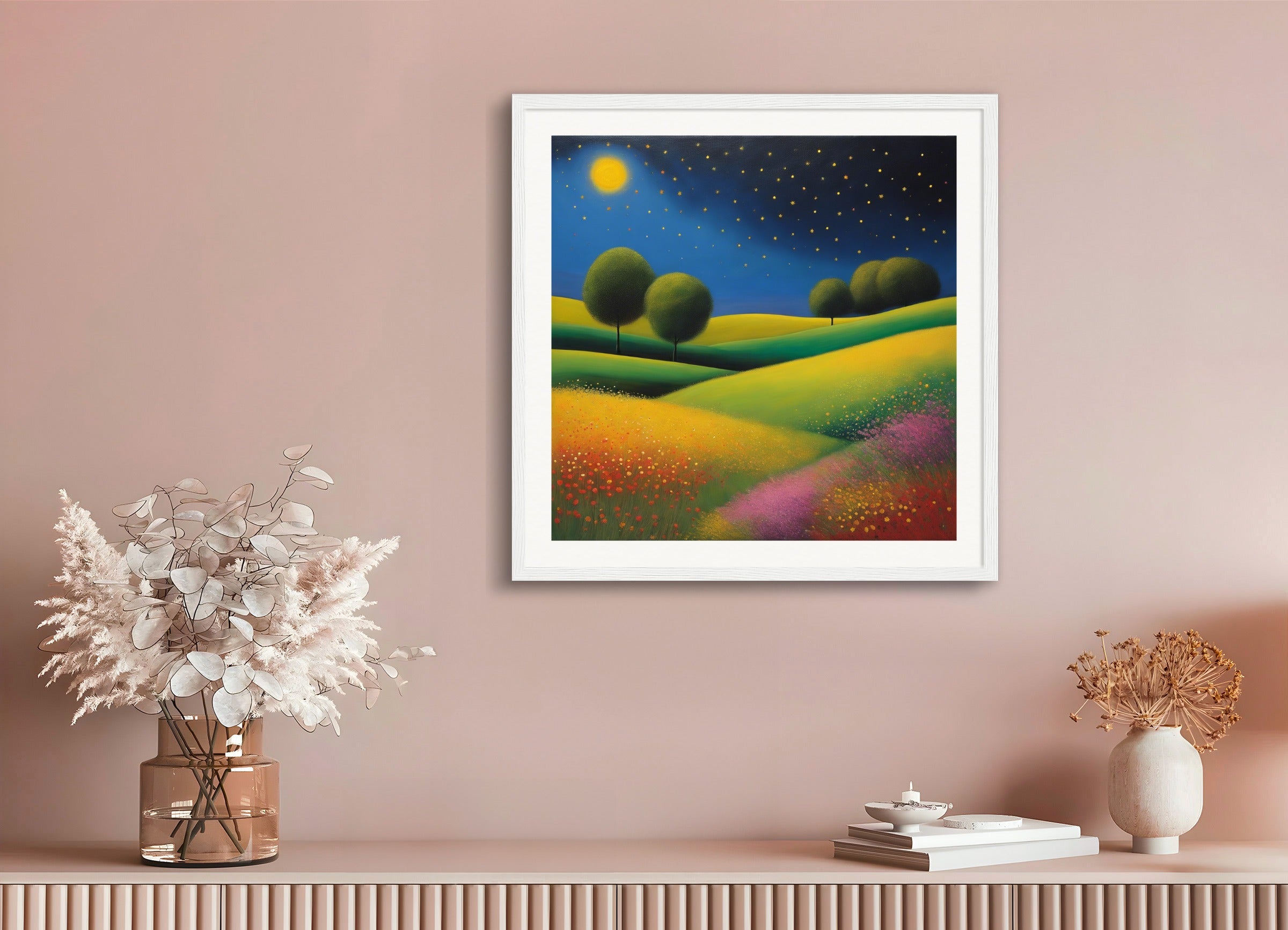 Poster with wood frame: Scottish painting of abstract expressionism,