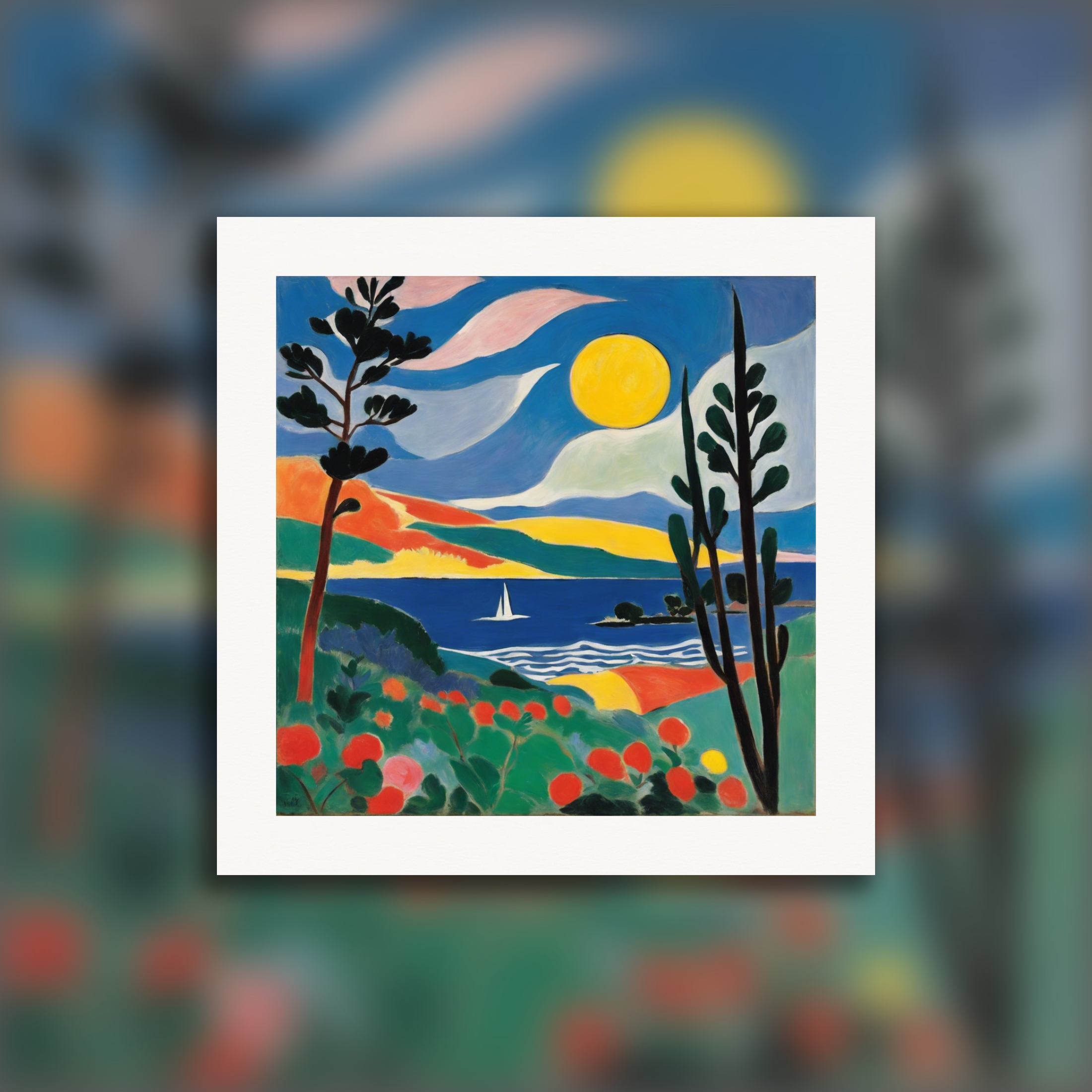 Forme espressive e astratte, sensibilità decorativa, Luna - Poster