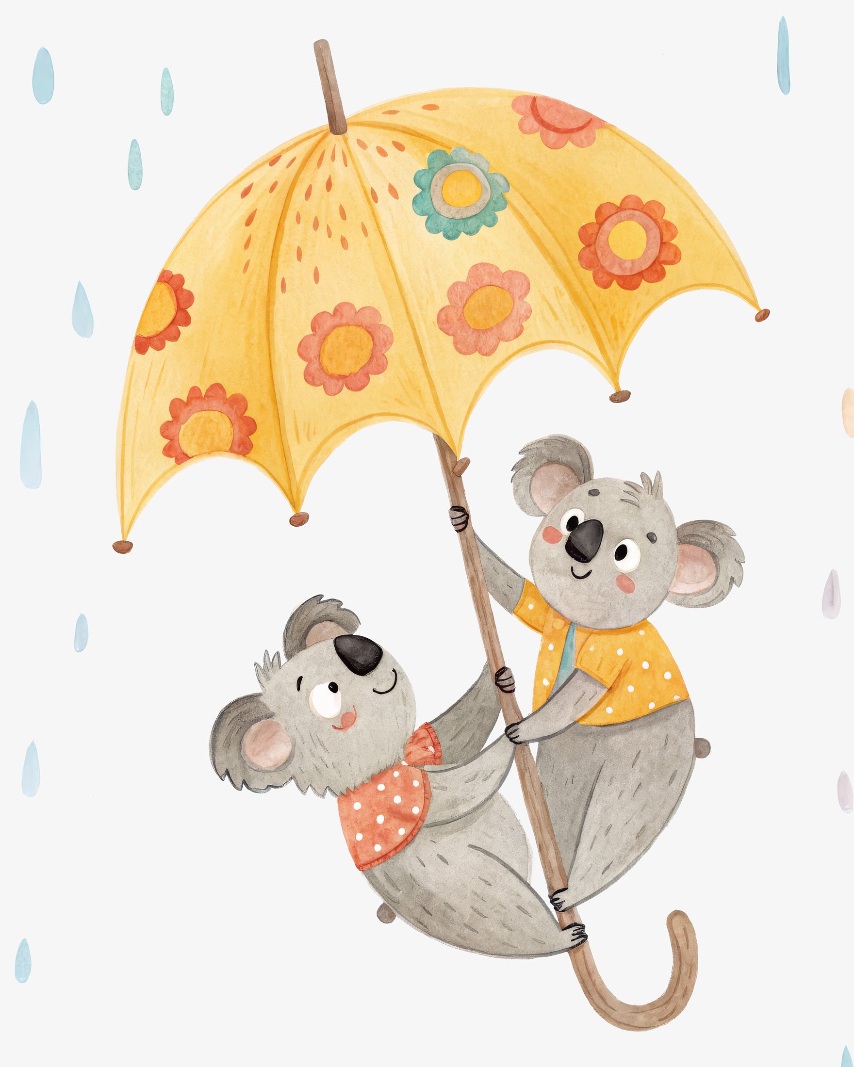 Poster Koala con Ombrello - Stampe per Cameretta