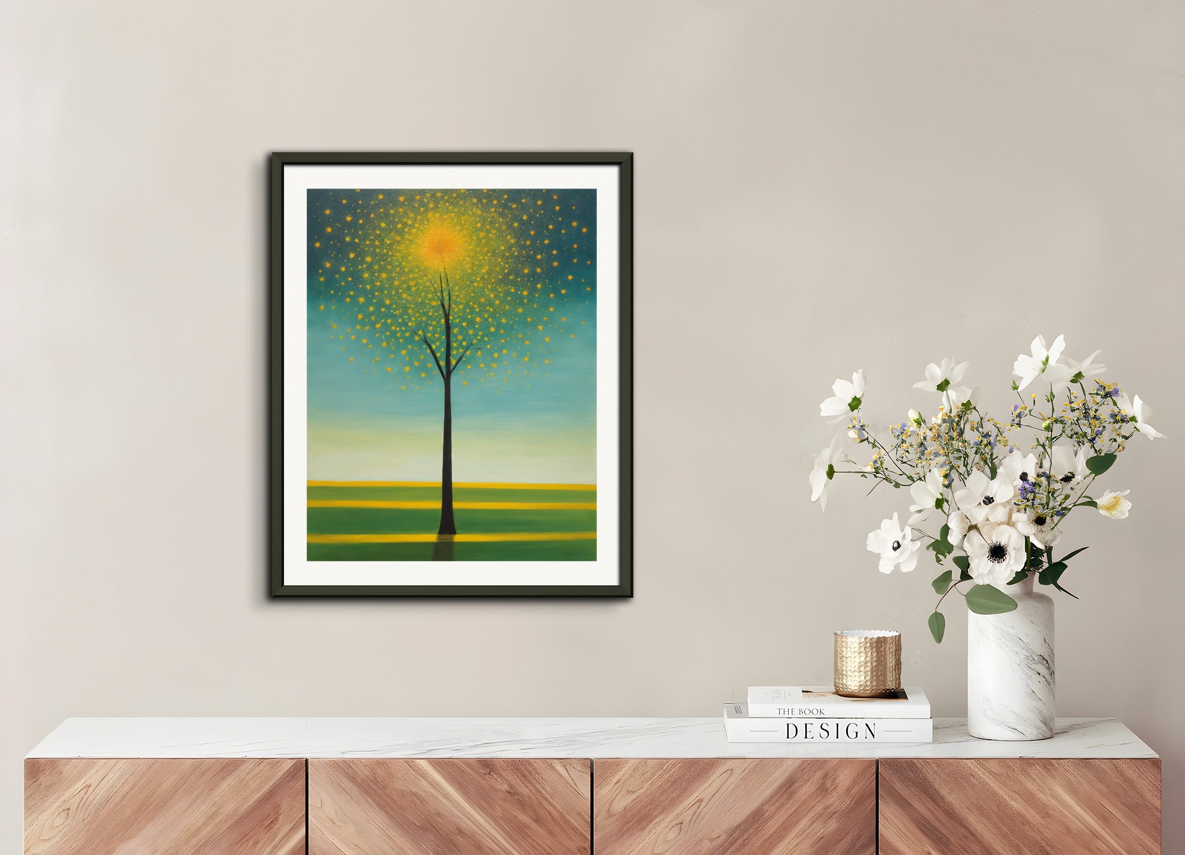 Poster with metal frame: Scottish painting of abstract expressionism,