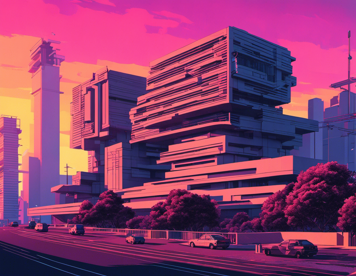 Vaporwave, architettura brutalista - Poster