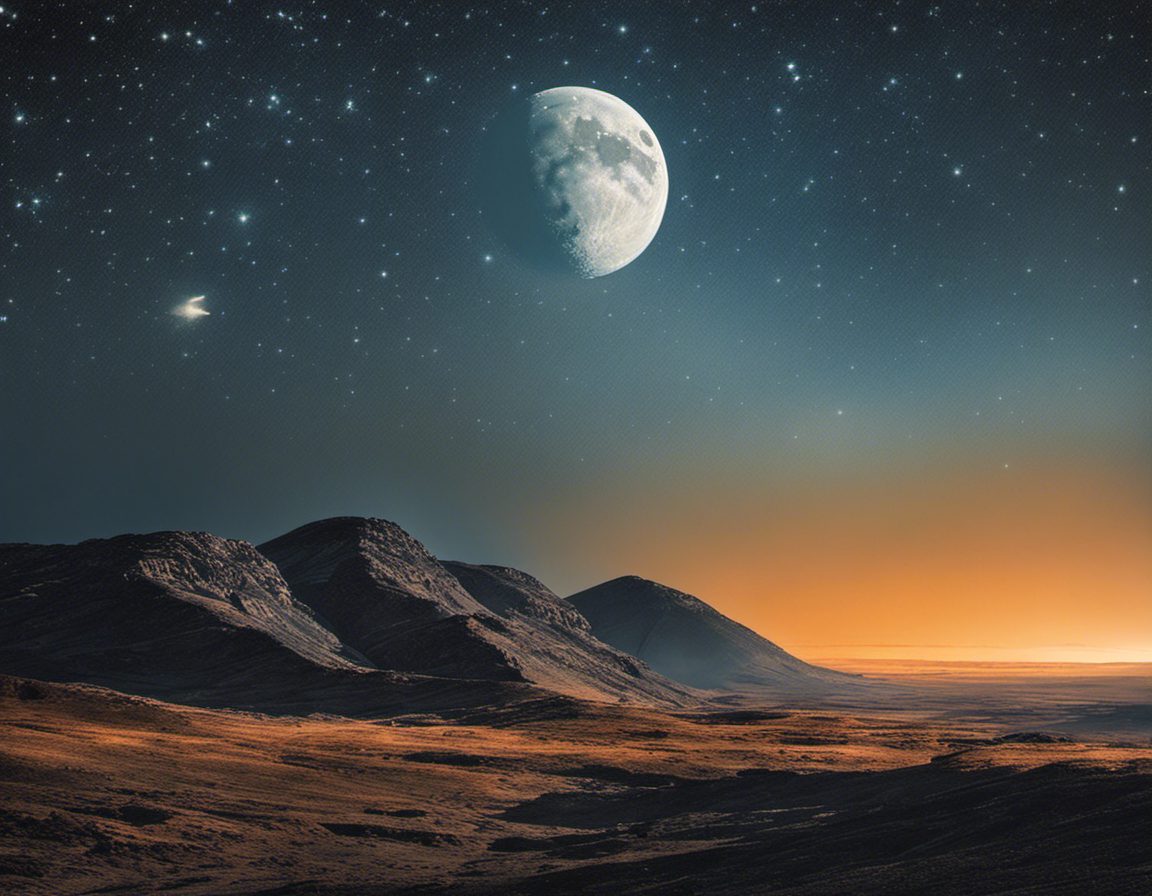 Luna e cielo stellato - Poster