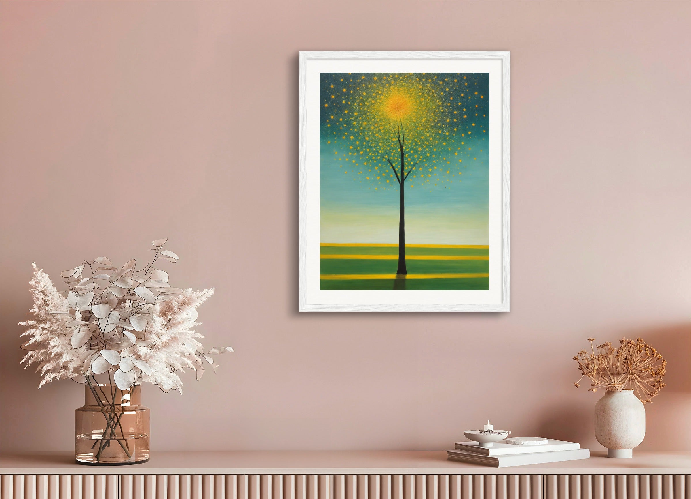 Poster with wood frame: Scottish painting of abstract expressionism,