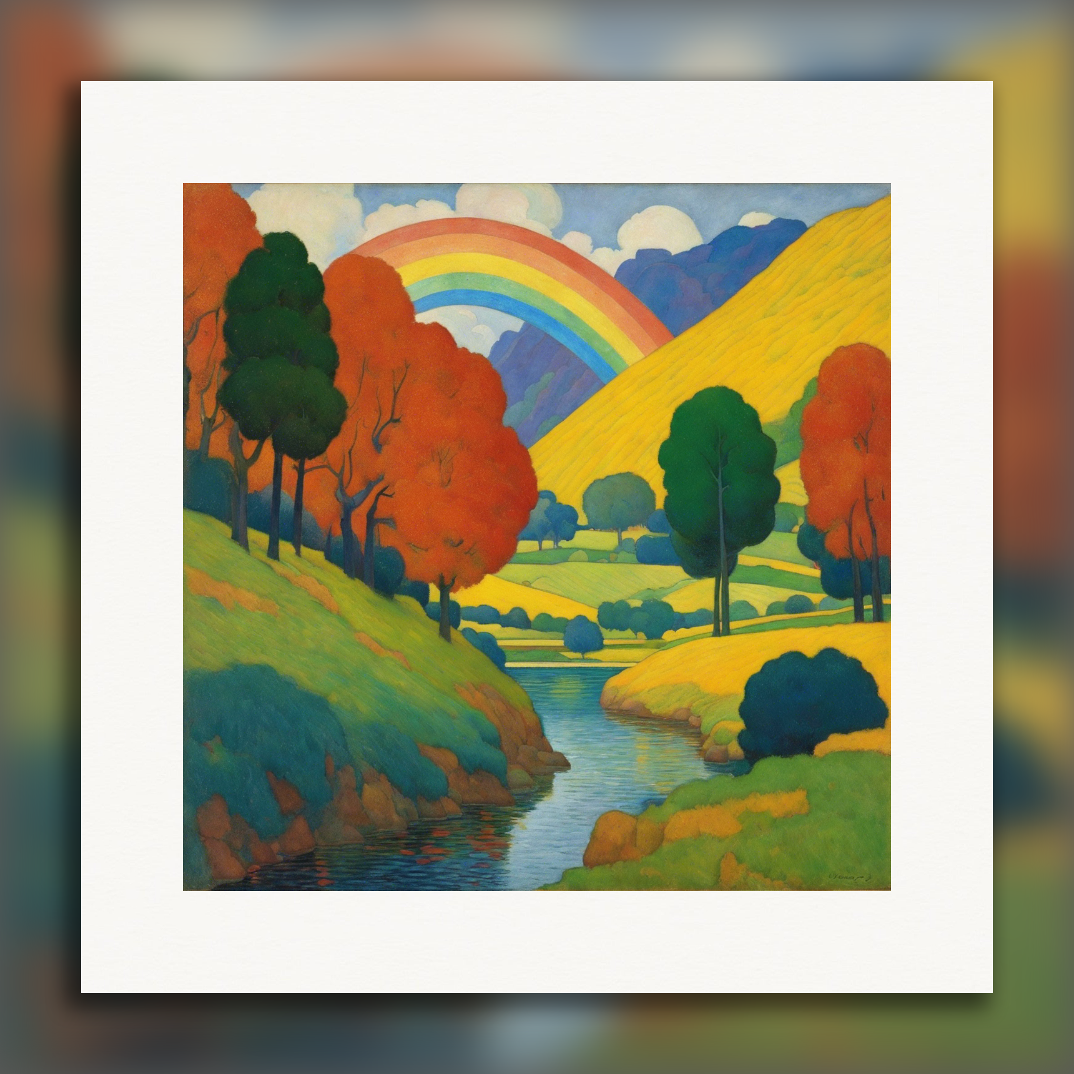 Simbolismo con colori vivaci e forme semplificate, Arcobaleno - Poster