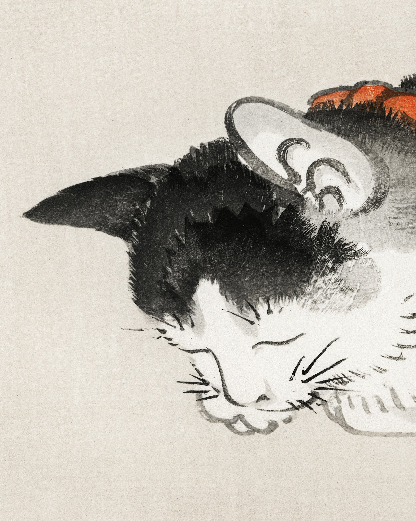 Gatto che dorme, Kōno Bairei Poster