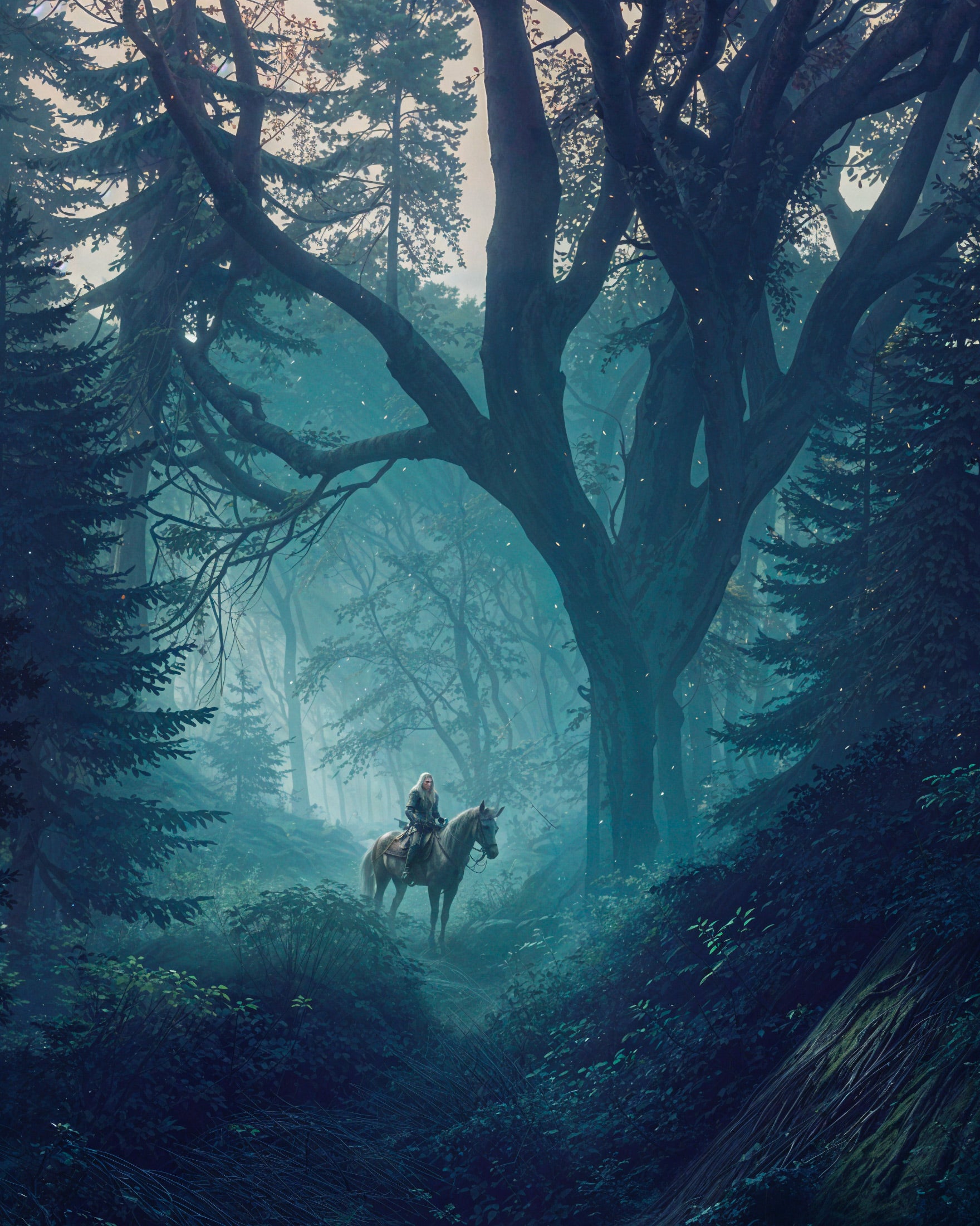 The Witcher, bosco oscuro, fan art - Poster