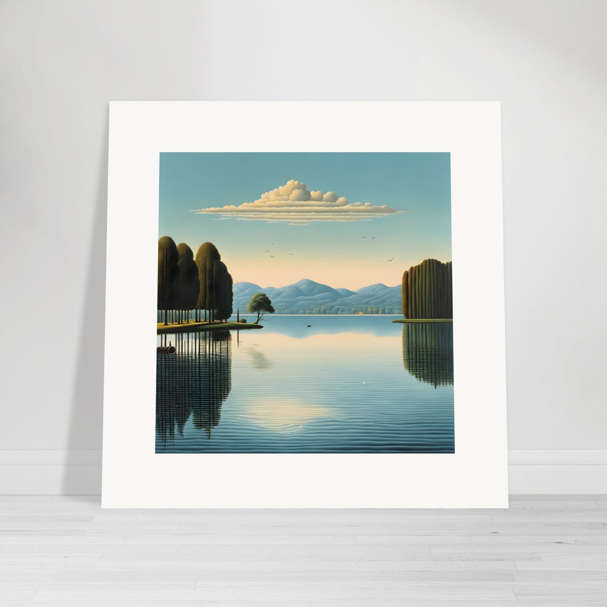 Surrealismo belga, riflessi sul lago - Poster