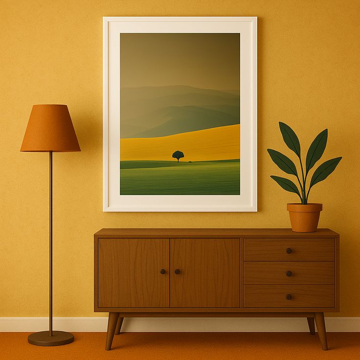 Immagini colorate e astratte, che catturano composizioni geometriche nei paesaggi - Poster