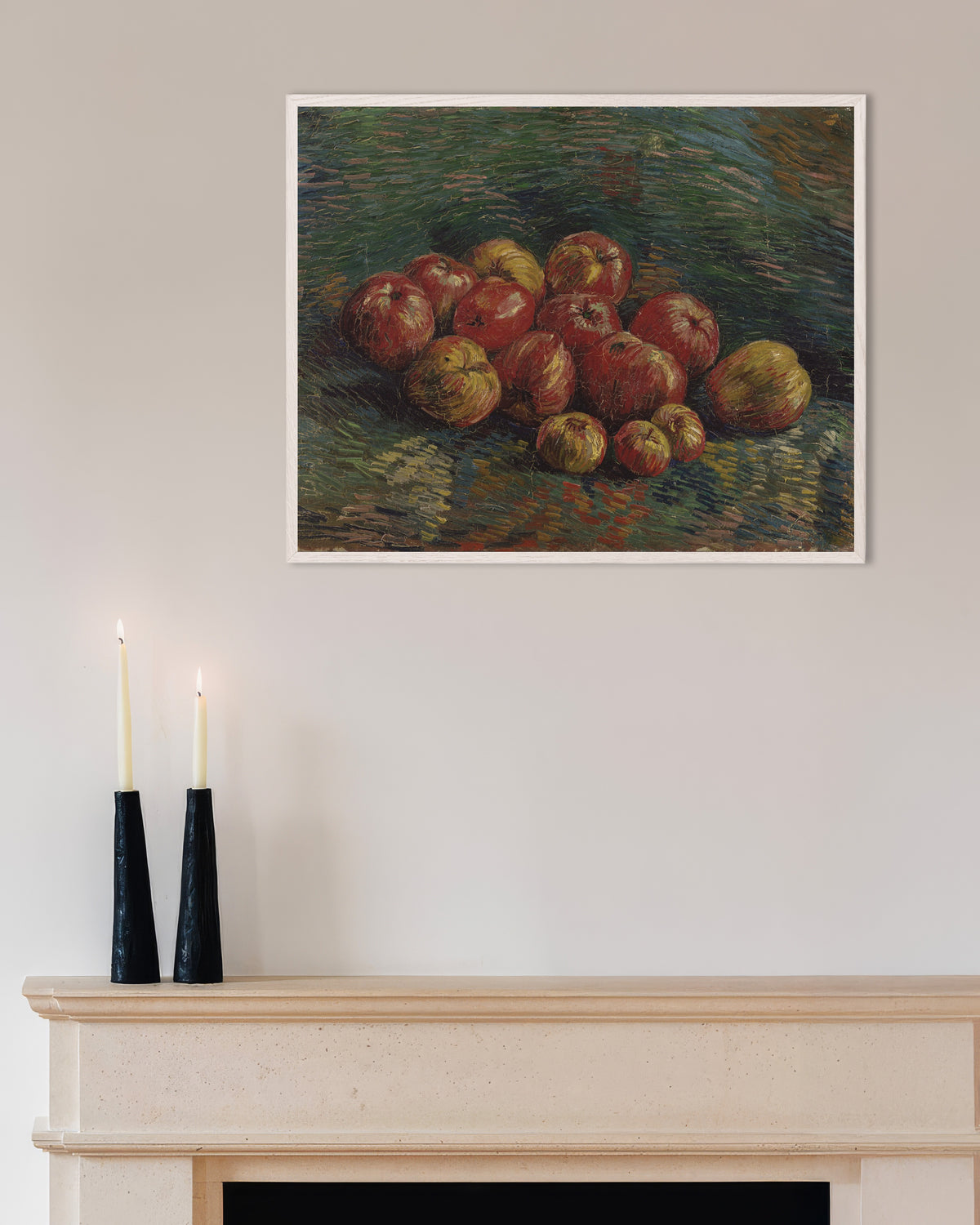 Poster di Meli (1887) di Vincent van Gogh, con cornice in legno bianco