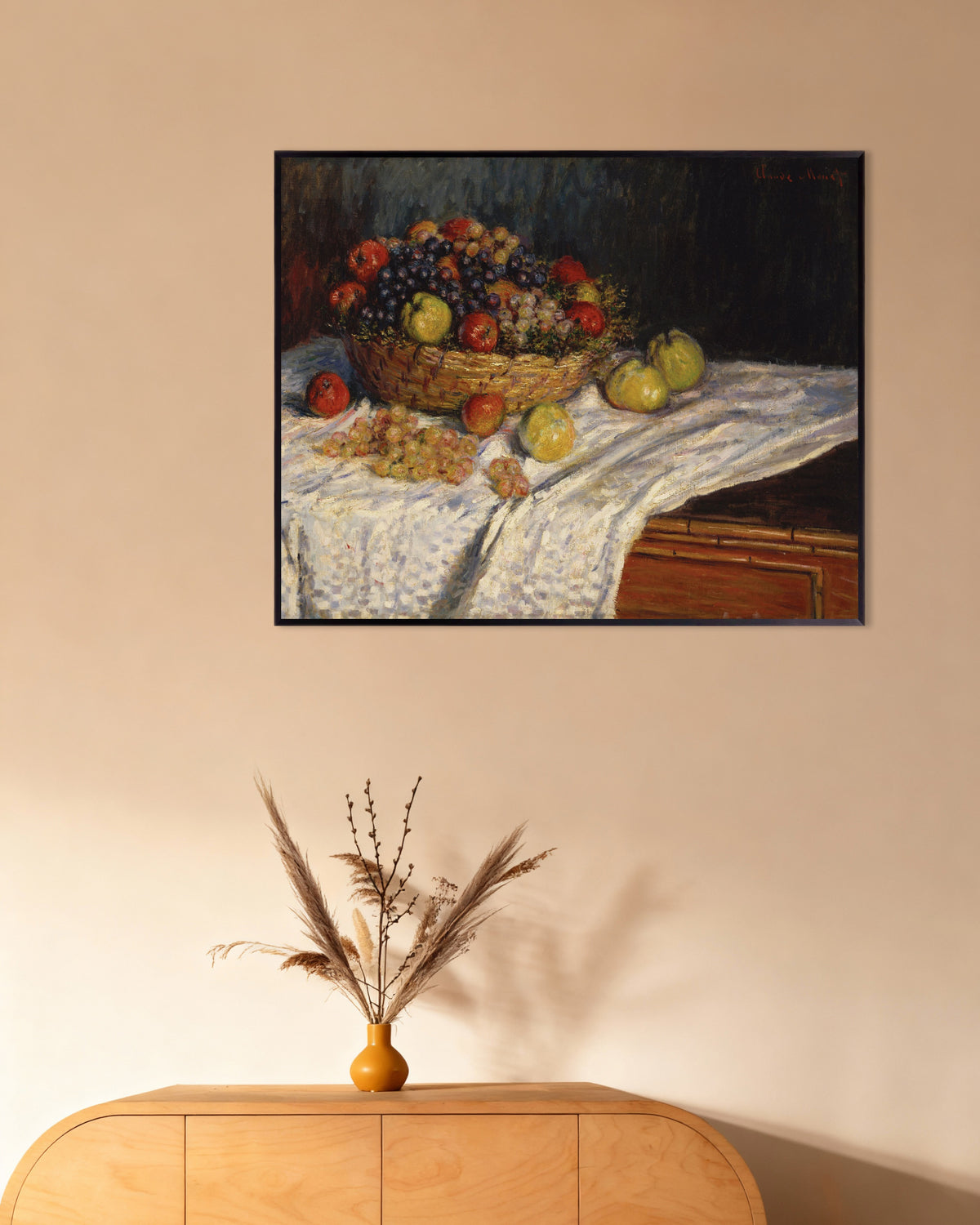 Poster Mele e uva (1879–1880) di Claude Monet con cornice in metallo