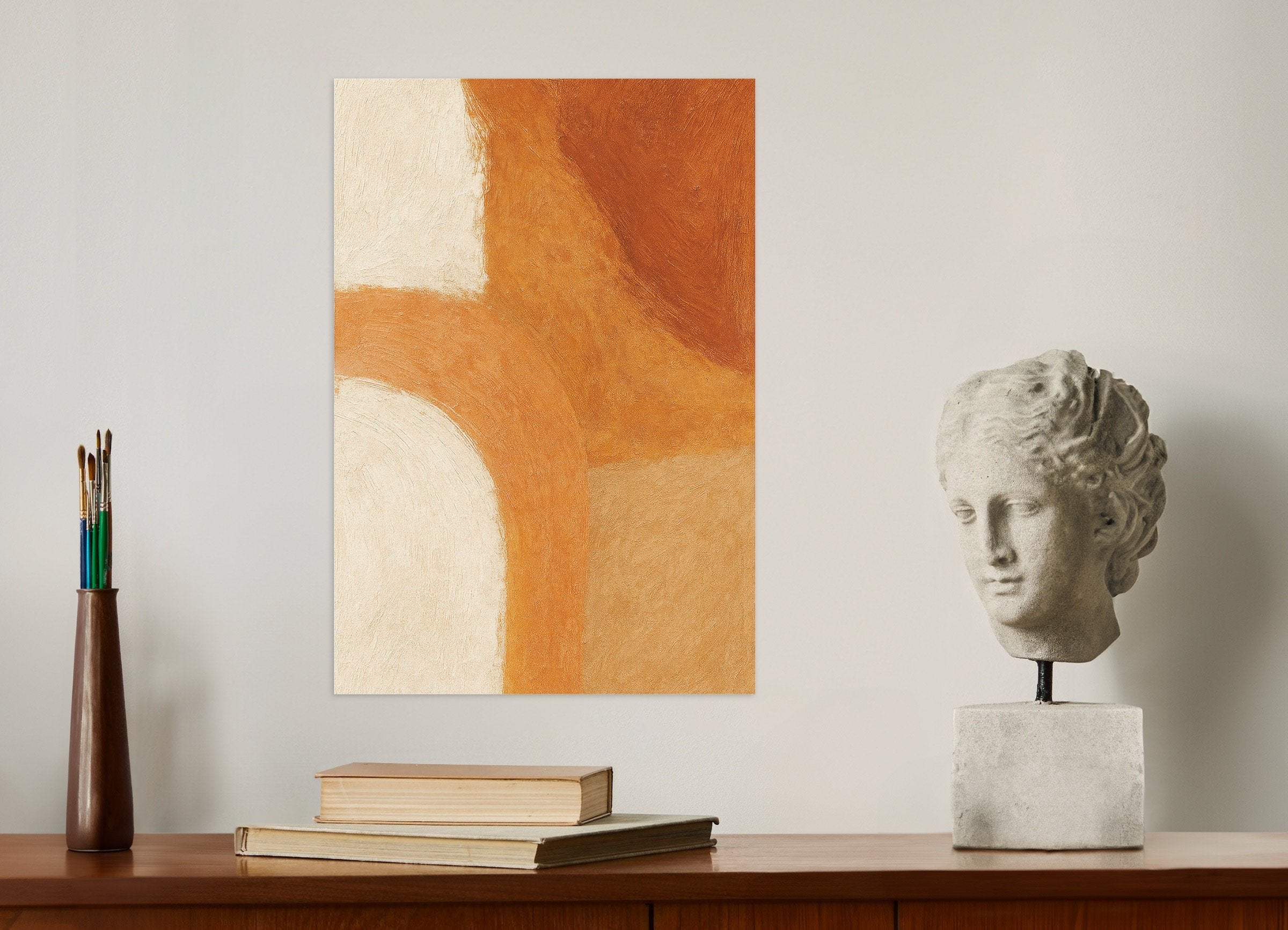 Poster of Autumnal Vibes – textured abstract poster in warm tones