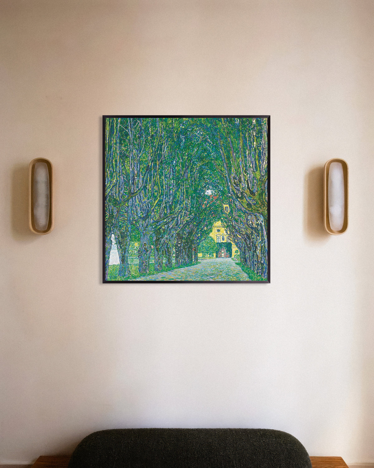 Poster Viale verso il castello di Kammer (1912) di Gustav Klimt con cornice in metallo