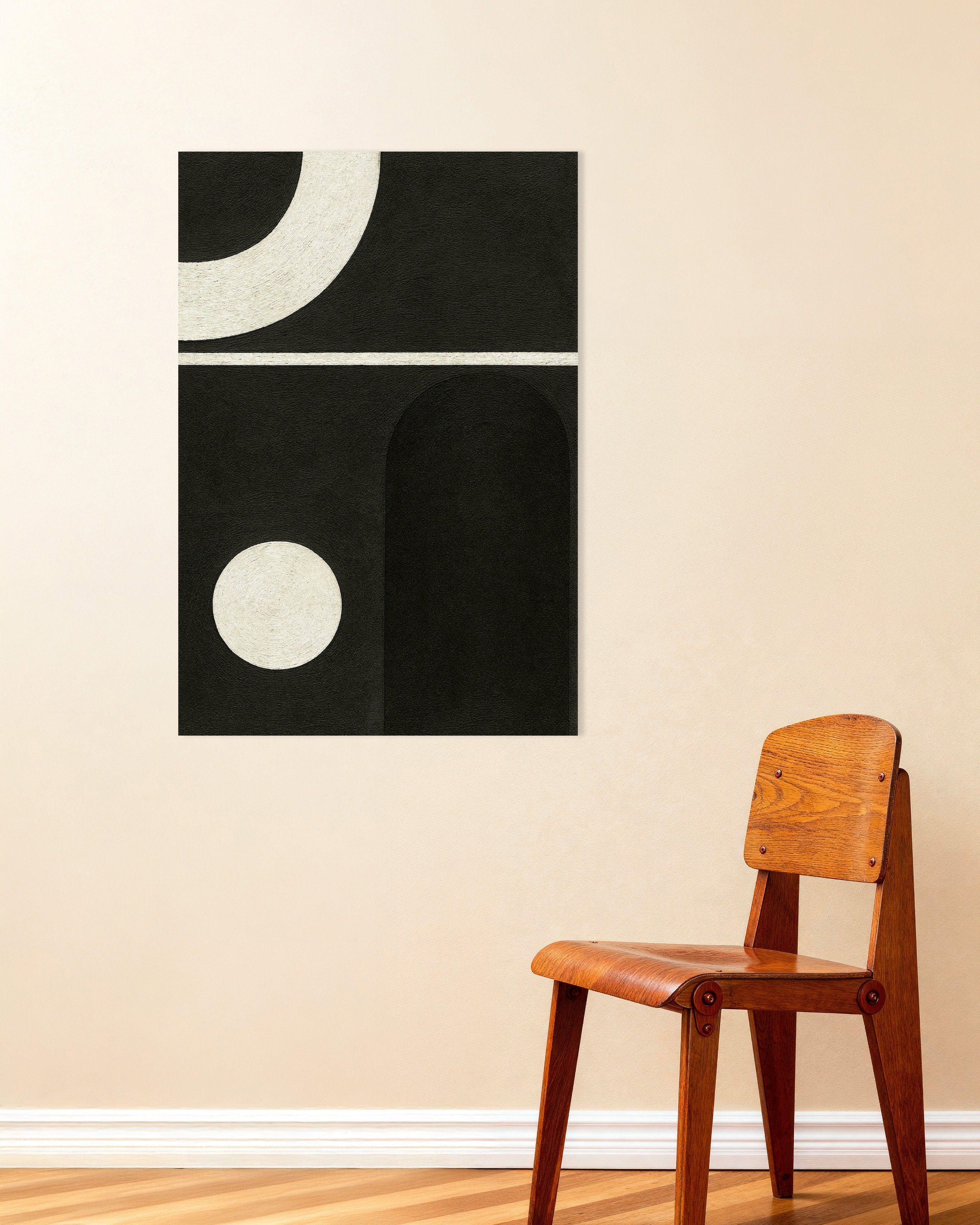 Poster of Black and white shapes – Minimalist geometric poster