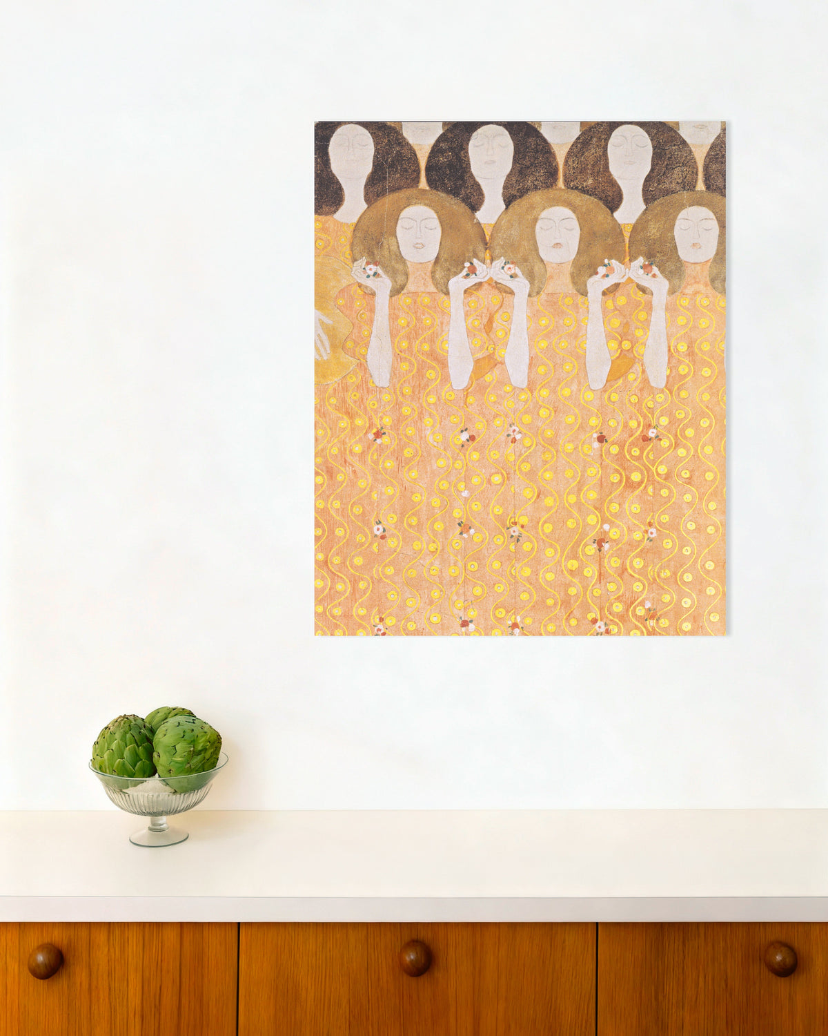 Poster Coro degli angeli del paradiso, Fregio di Beethoven (1902) di Gustav Klimt