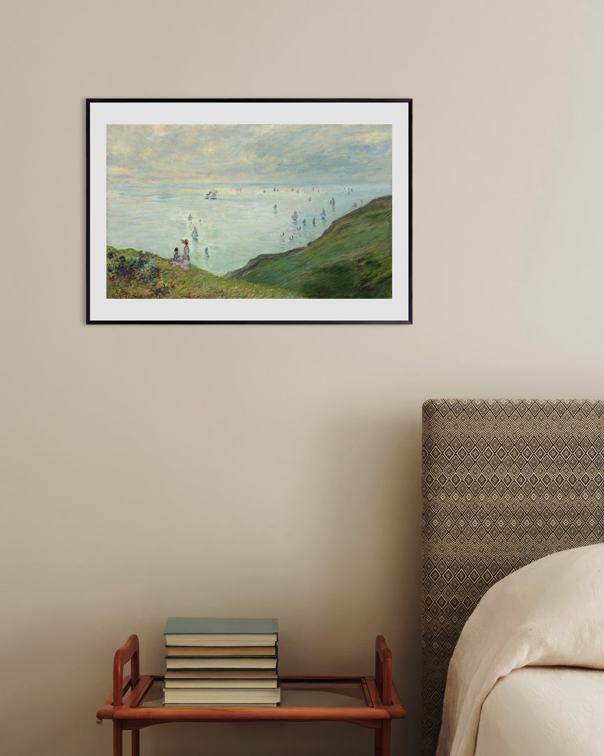 Poster Scogliere a Pourville (1882) di Claude Monet con cornice in metallo