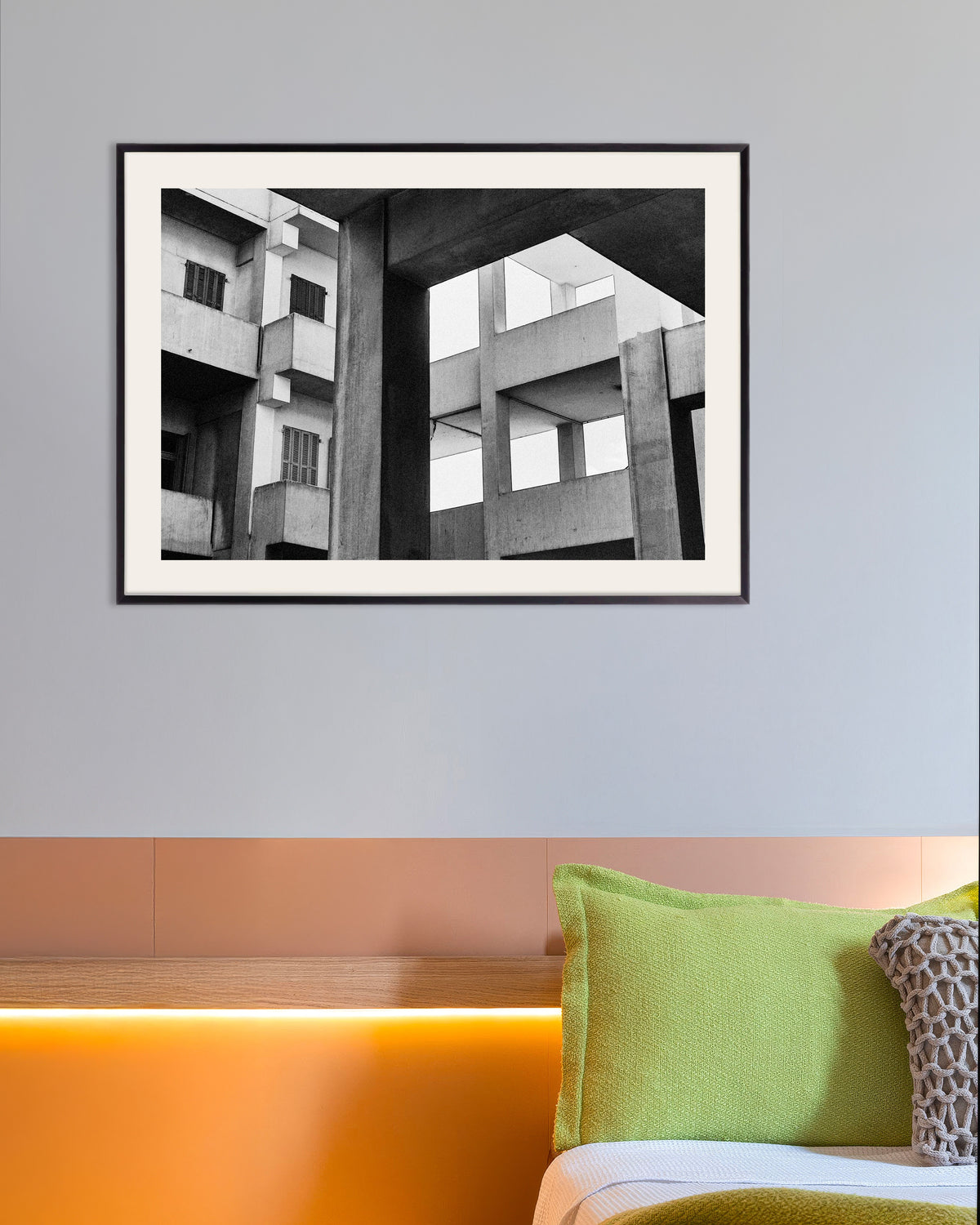 Poster «Cornici e persiane in cemento», con cornice in metallo