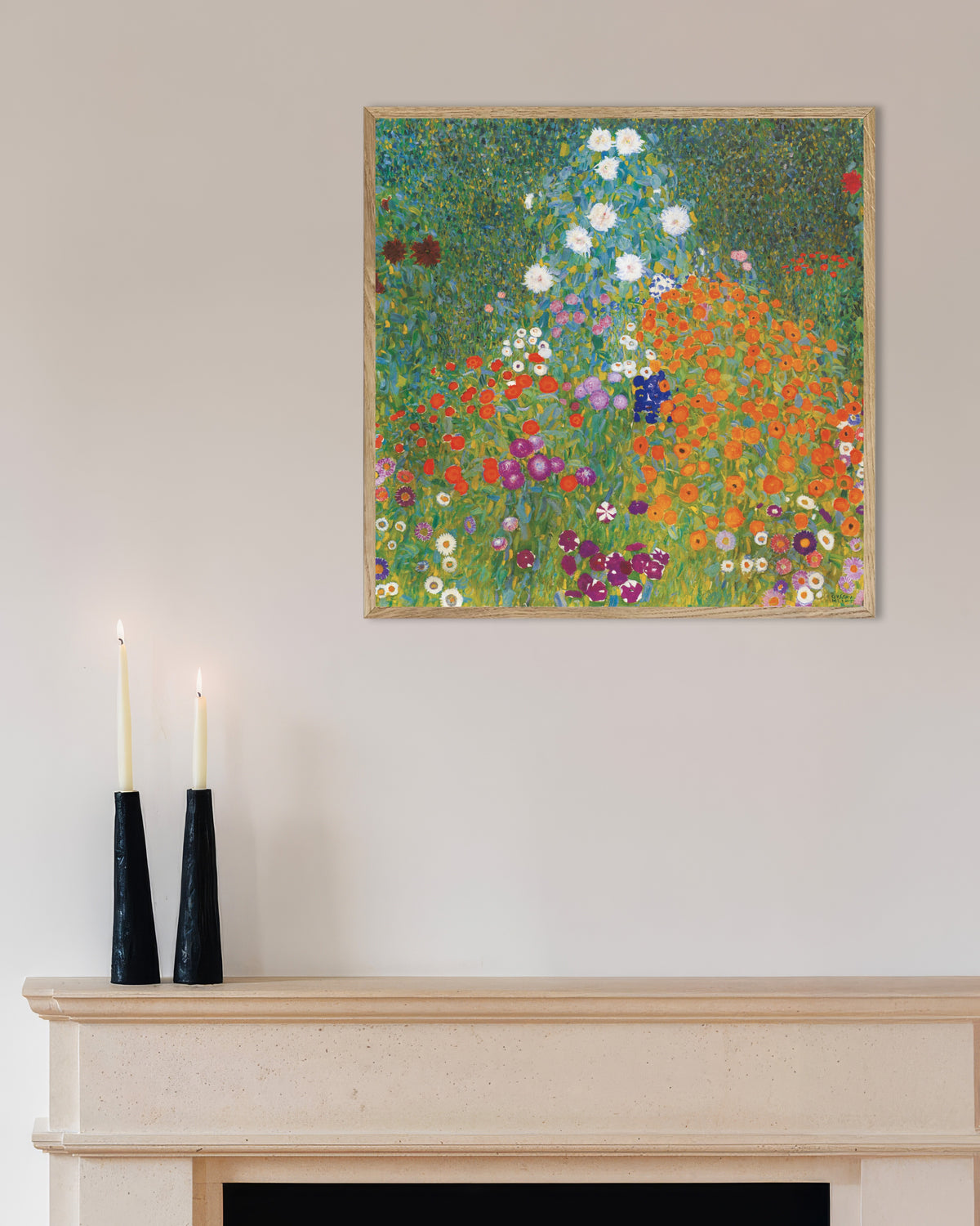 Poster Giardino di campagna (1905–1907) di Gustav Klimt con cornice in legno naturale