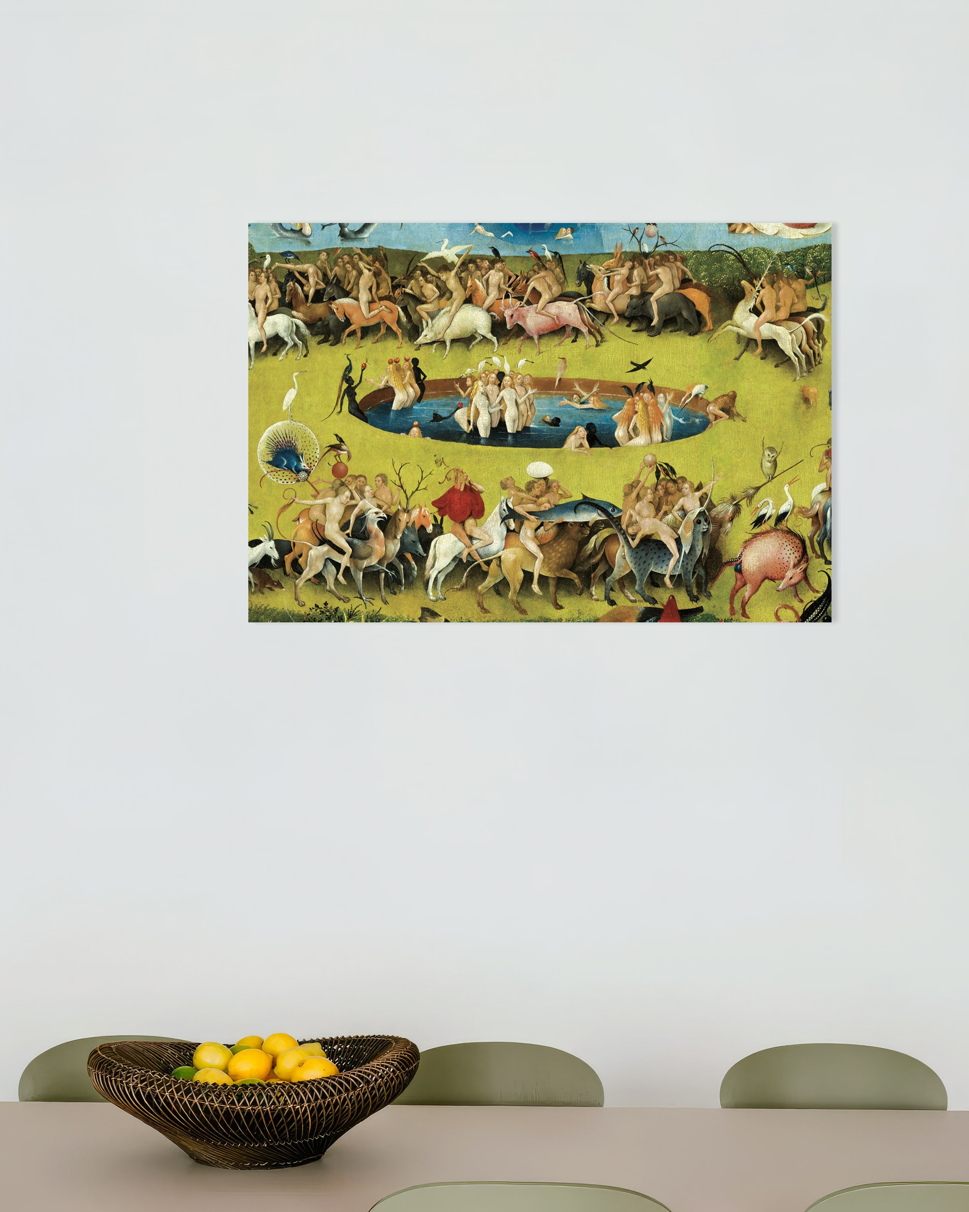 Poster of Detail from The Garden of Earthly Delights: the pool and the parade