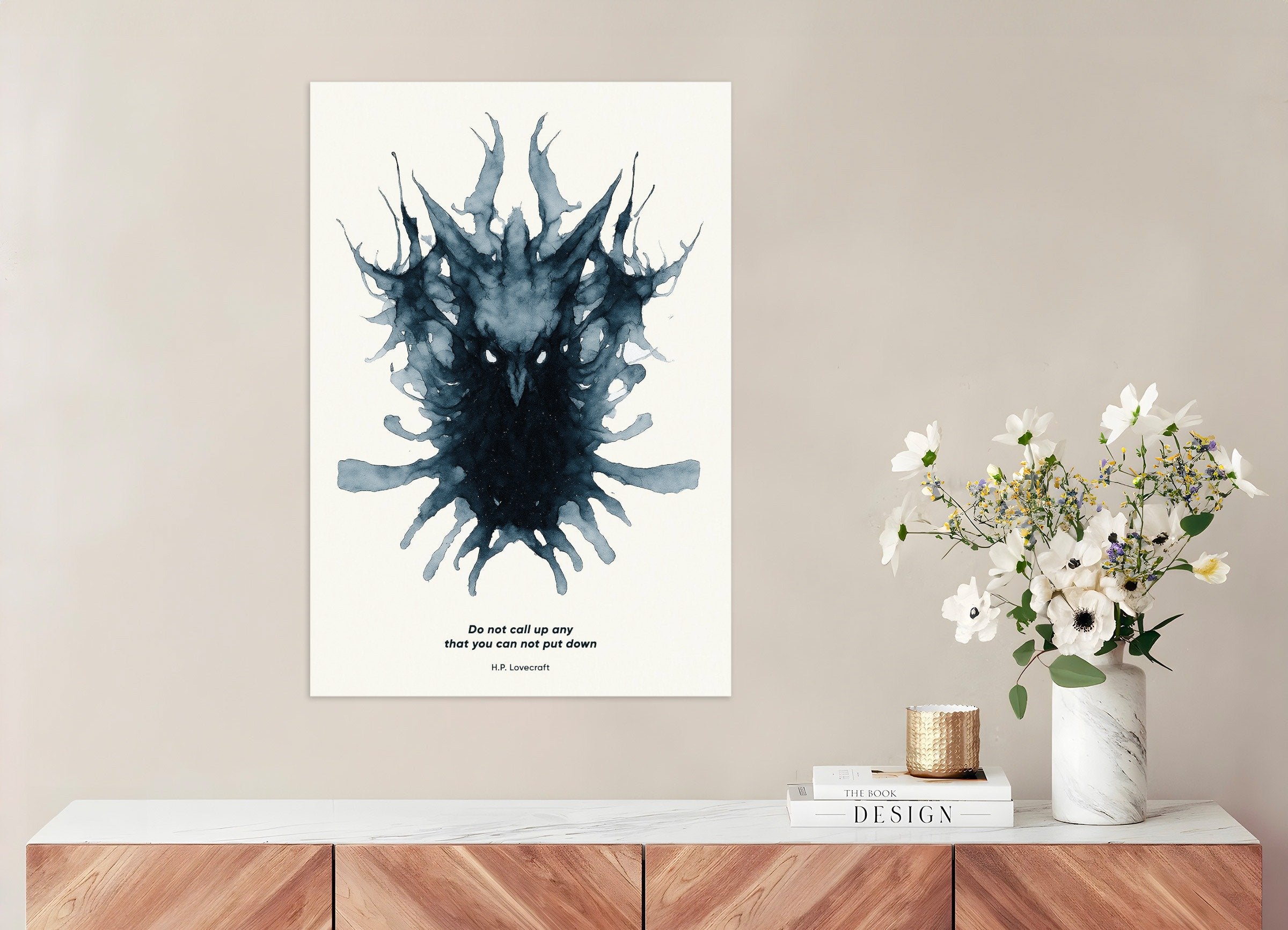 Poster of "Do Not Call Up Any That You Cannot Put Down" H.P. Lovecraft Quote Print