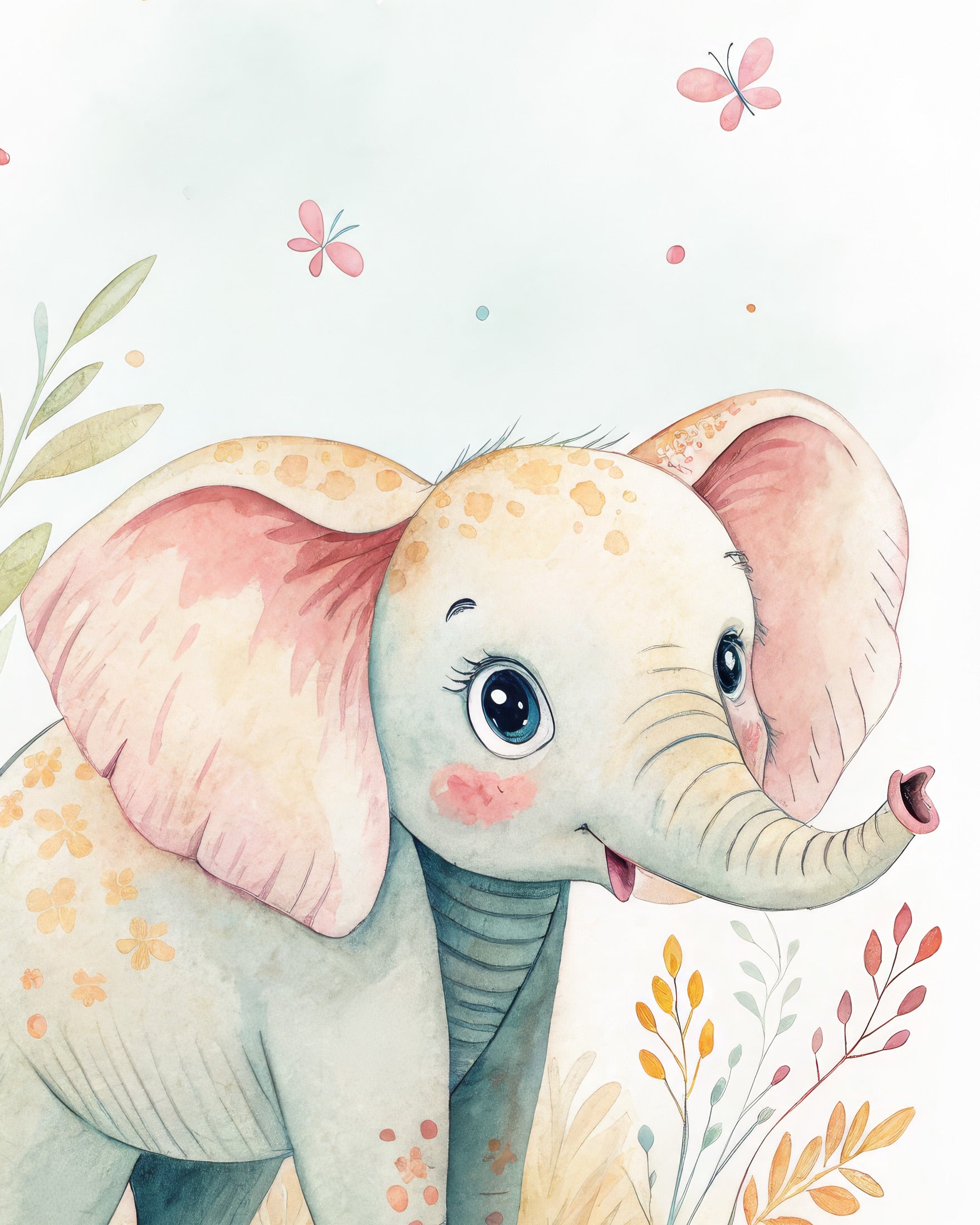 Poster Elefante Baby - Arte da Parete per Cameretta Safari