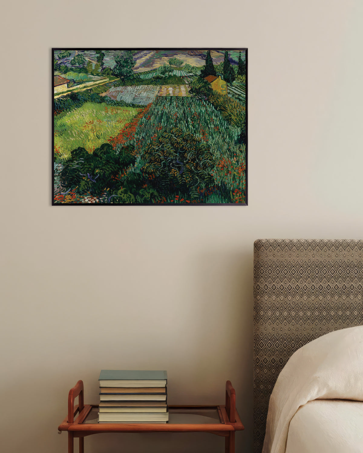 Poster di Campo di papaveri (1889) di Vincent van Gogh, con cornice in metallo