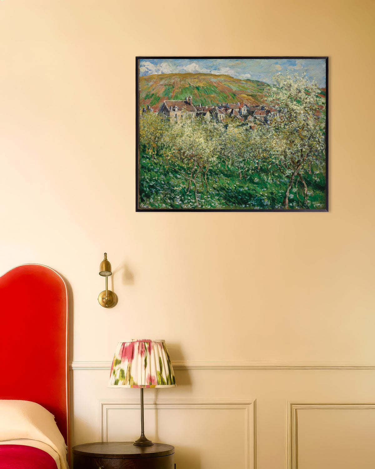 Poster Susini in fiore (1879) di Claude Monet con cornice in metallo