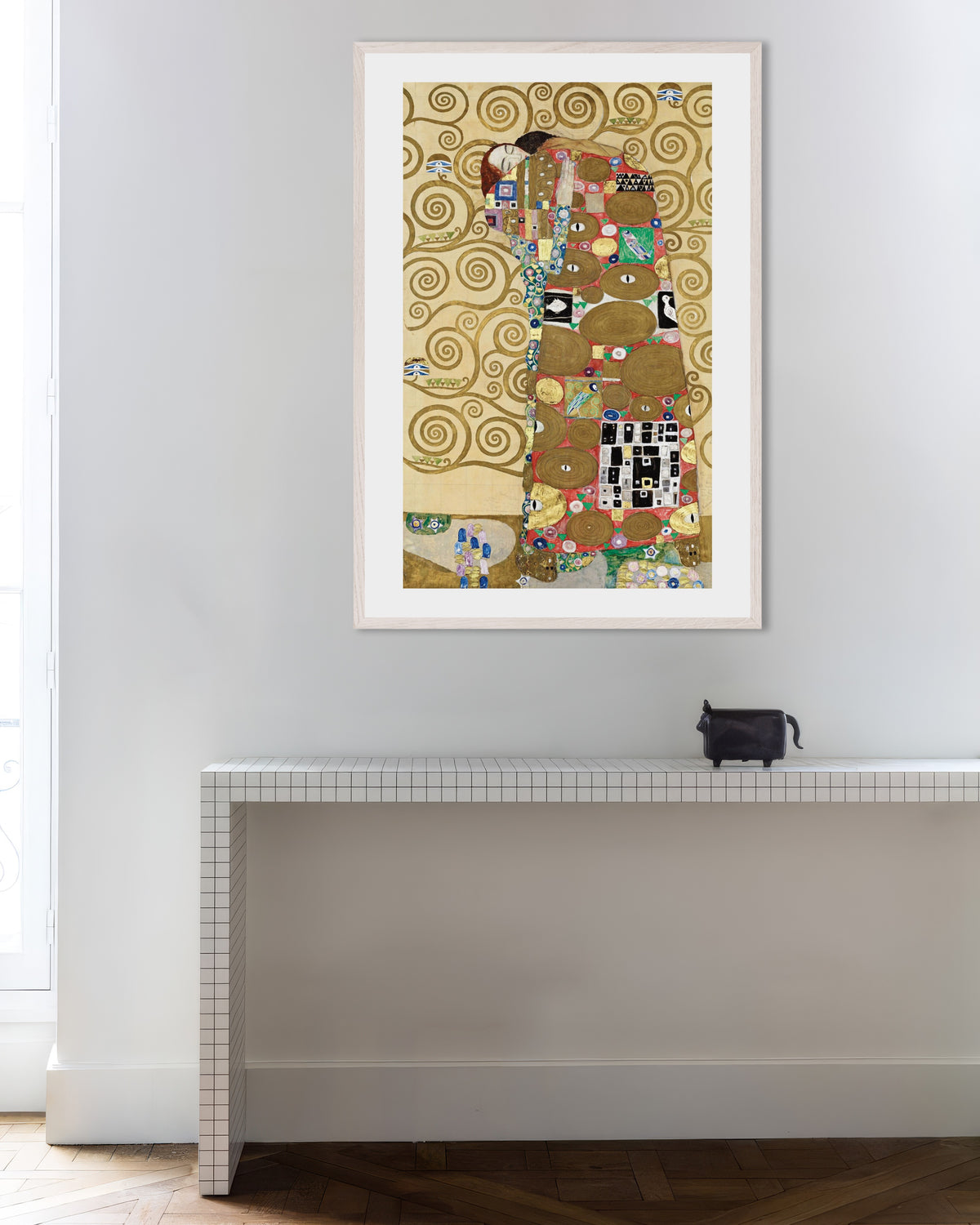 Poster di Compimento, Fregio di Stoclet (1910–1911) di Gustav Klimt, con cornice in legno bianco