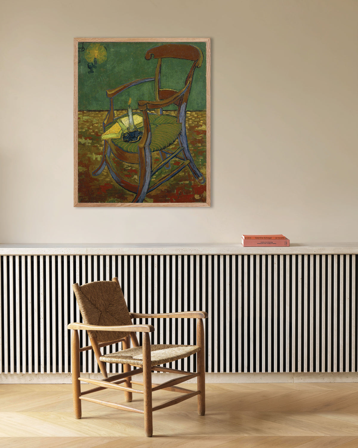 Poster La sedia di Gauguin (1888) di Vincent van Gogh, con cornice in legno naturale