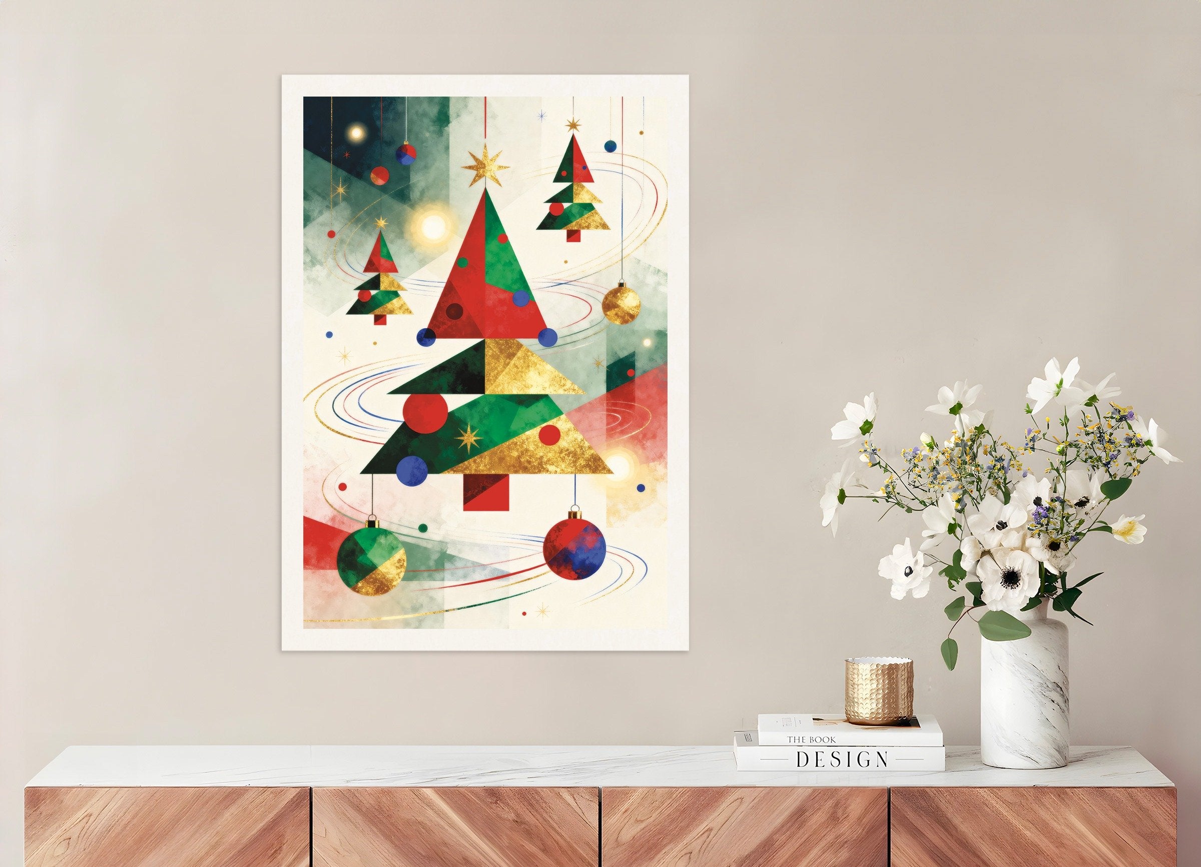 Poster of Geometric Christmas trees poster