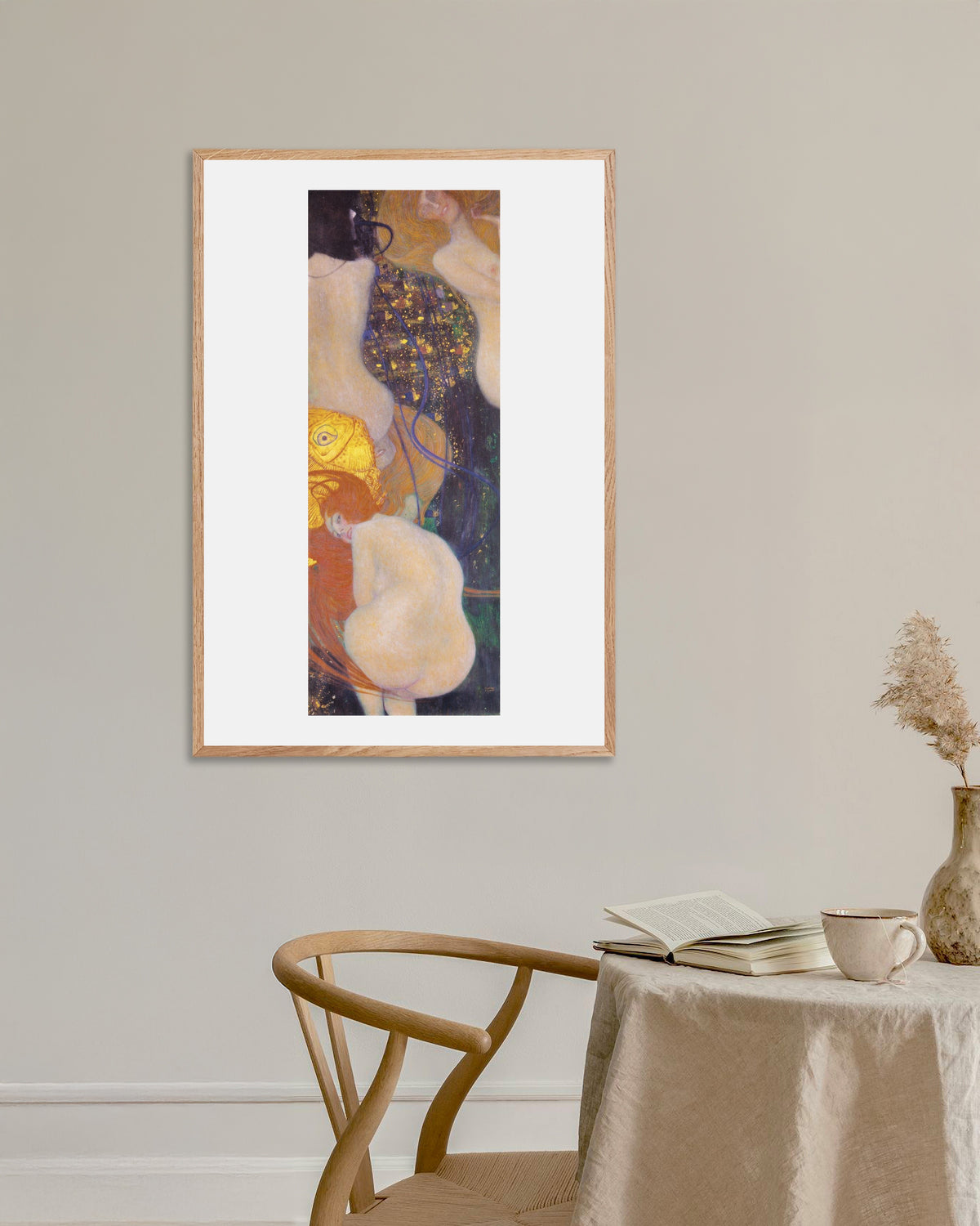 Poster Pesci d'oro (1901–1902) di Gustav Klimt con cornice in legno naturale