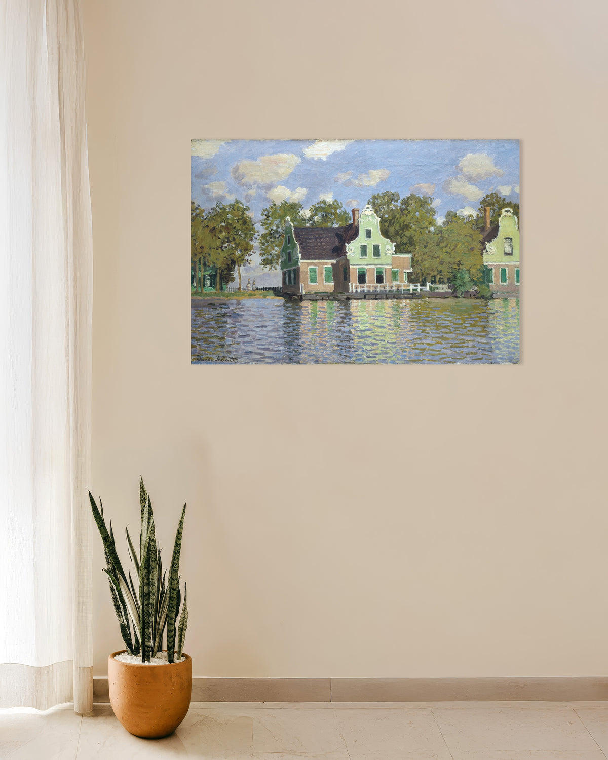 Poster Case sulla riva dello Zaan (1871) di Claude Monet