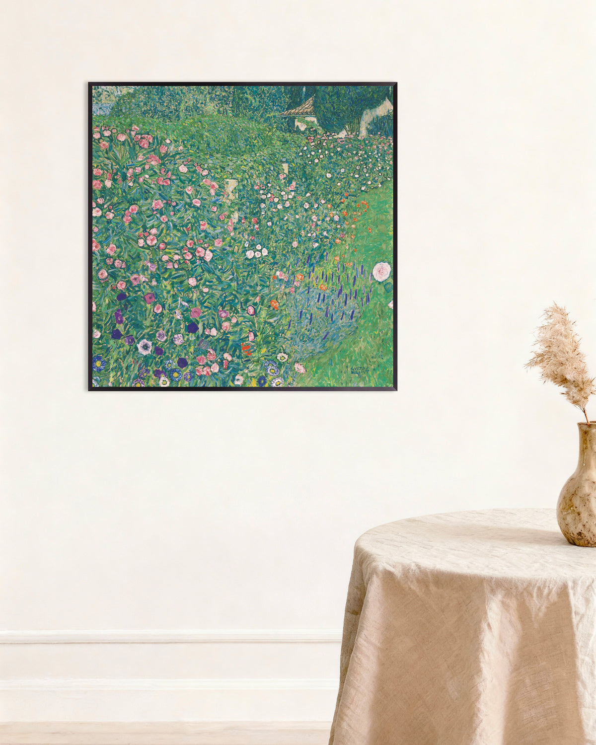 Poster Paesaggio di giardino italiano (1913) di Gustav Klimt con cornice in metallo