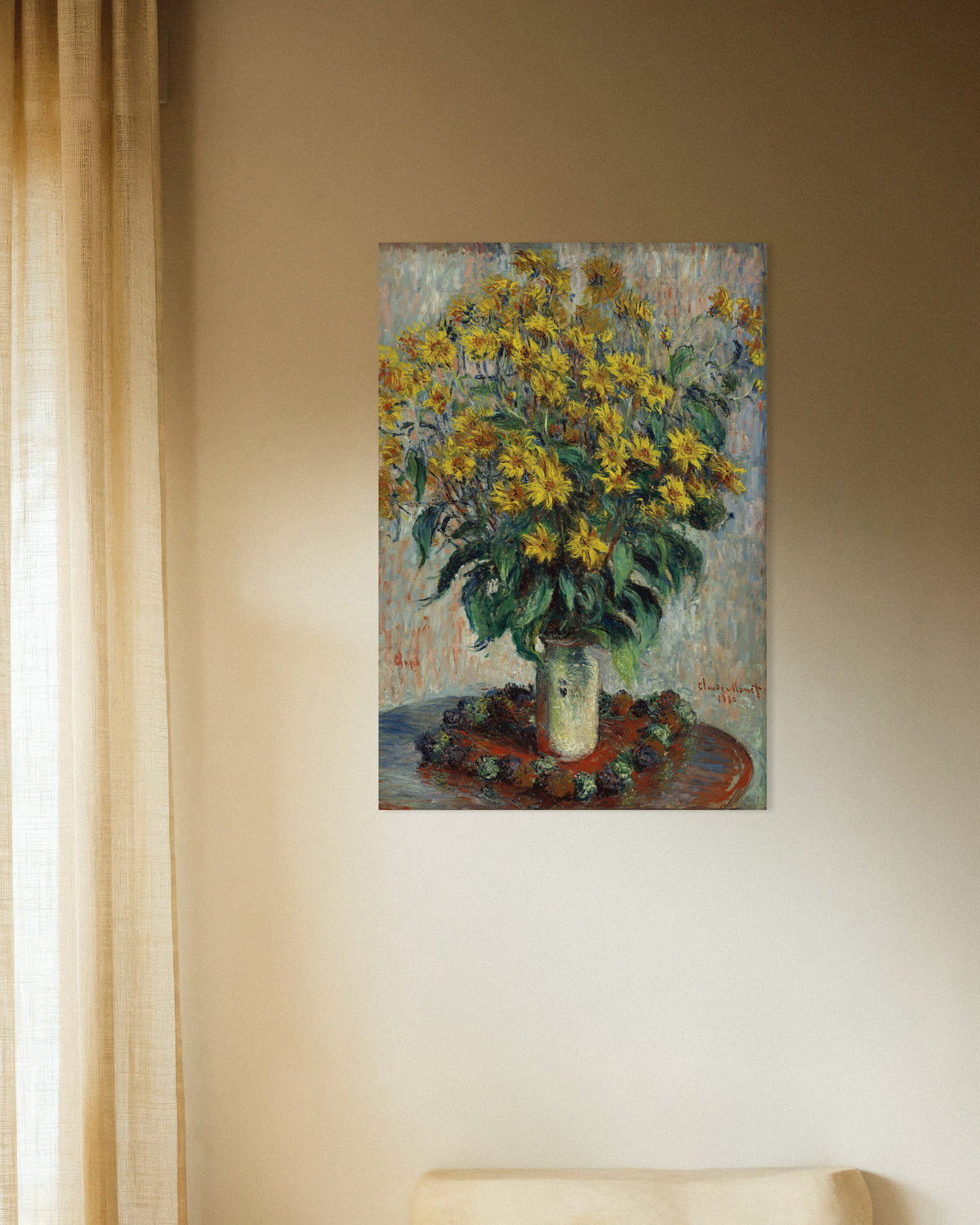 Poster Fiori di topinambur (1880) di Claude Monet