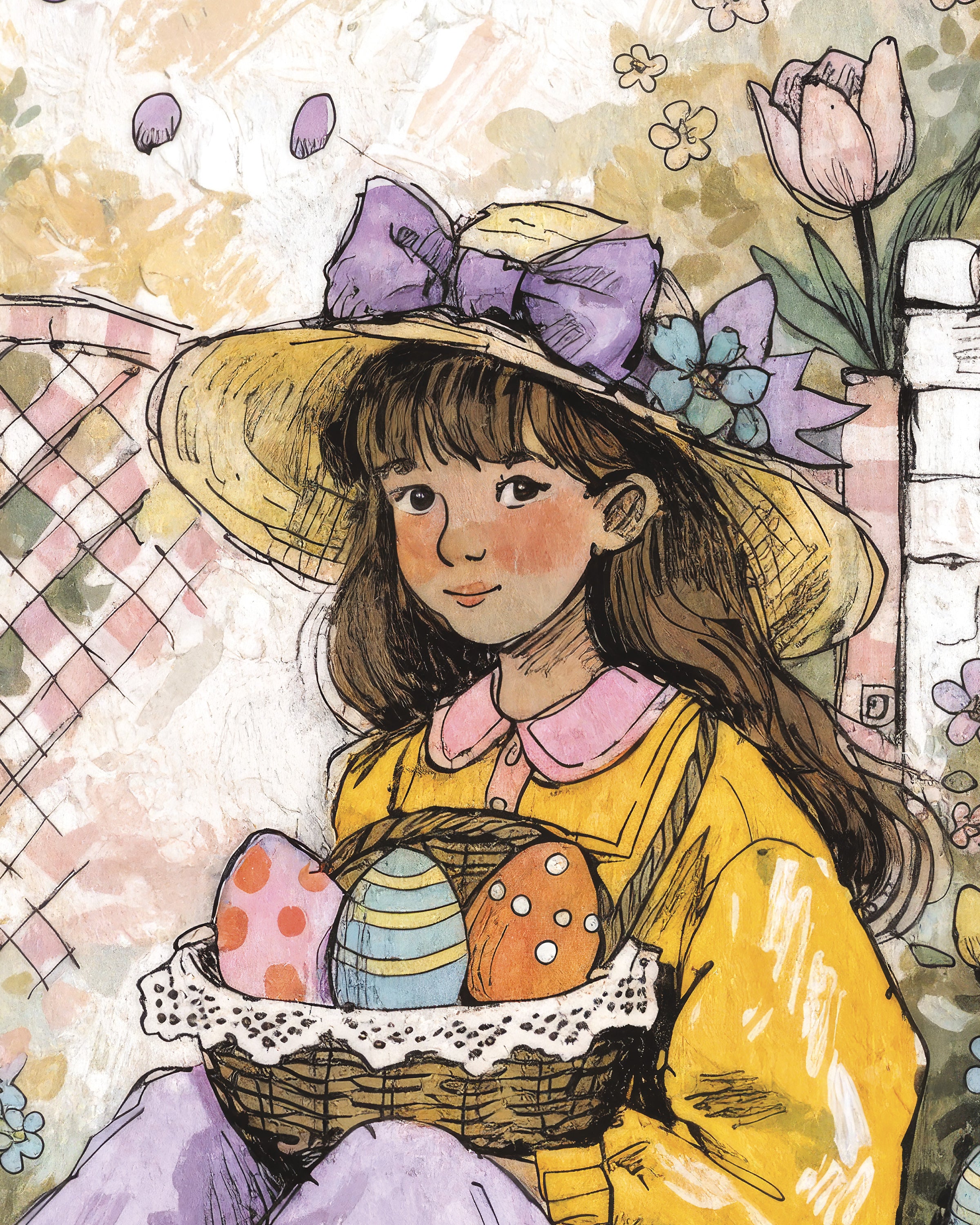 Poster Ragazza nel Giardino di Pasqua