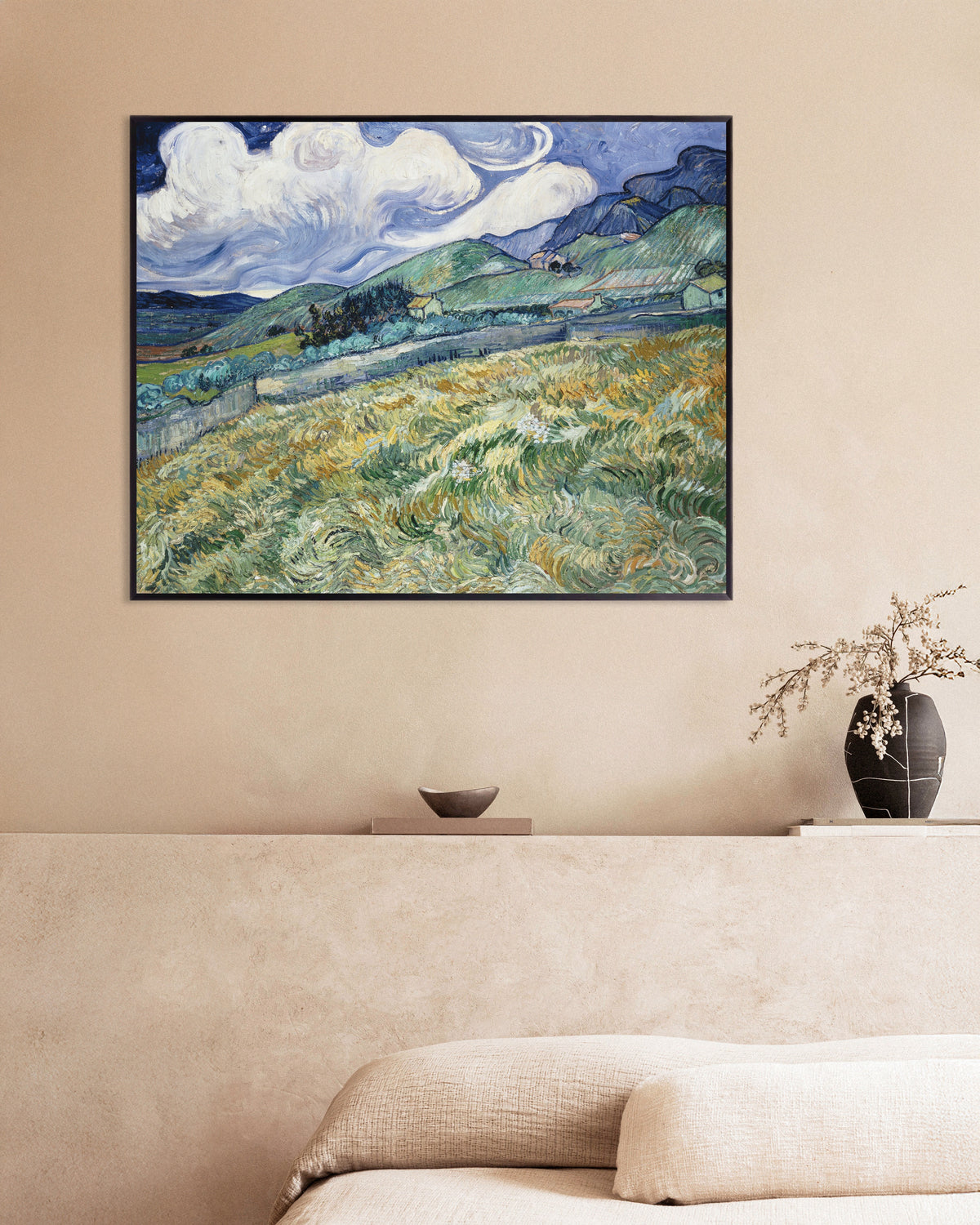 Poster di Paesaggio di Saint-Rémy (1889) di Vincent van Gogh, con cornice in metallo