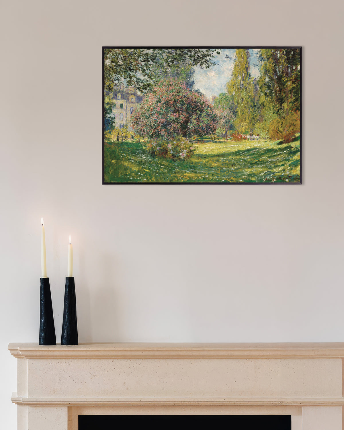 Poster Paesaggio, il Parc Monceau (1876) di Claude Monet con cornice in metallo