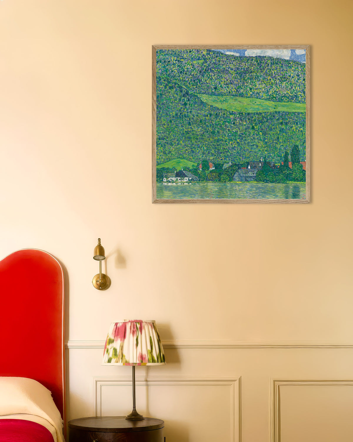 Poster di Litzlberg sul lago Attersee (1914–1915) di Gustav Klimt, con cornice in legno naturale
