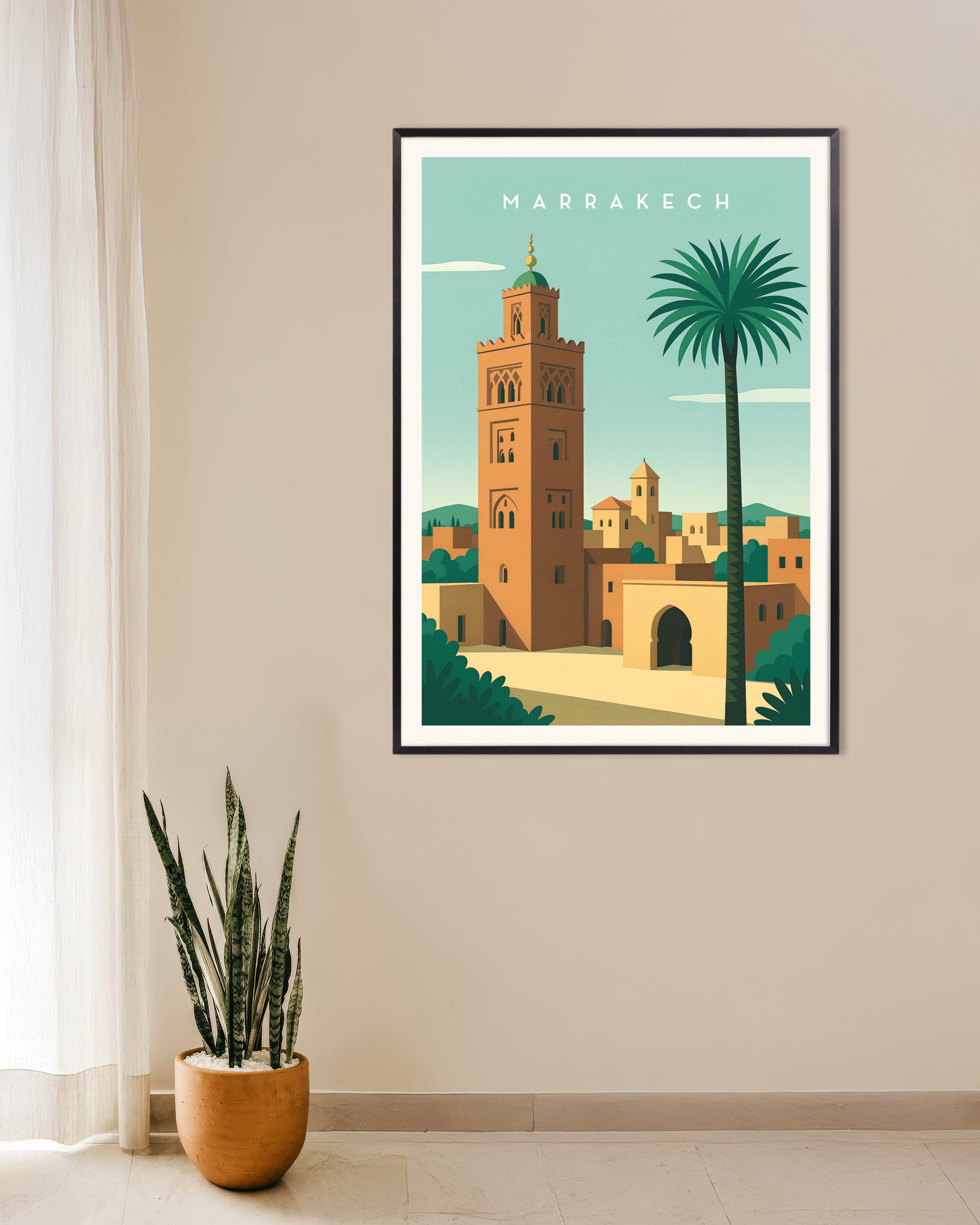 Poster of Marrakech Wall Art Print, with metal frame