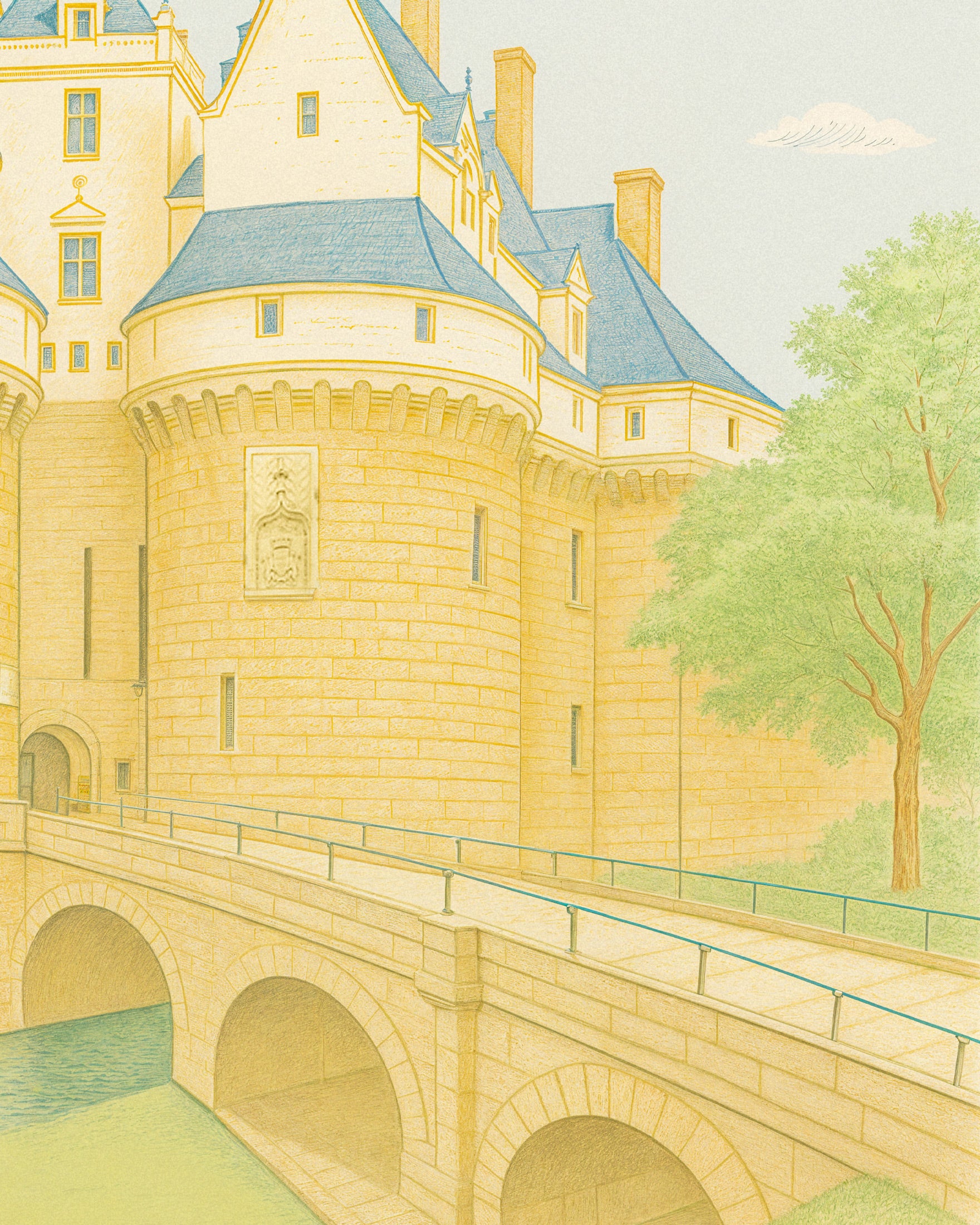 Città di Nantes (Francia) – Château des Ducs de Bretagne - Poster