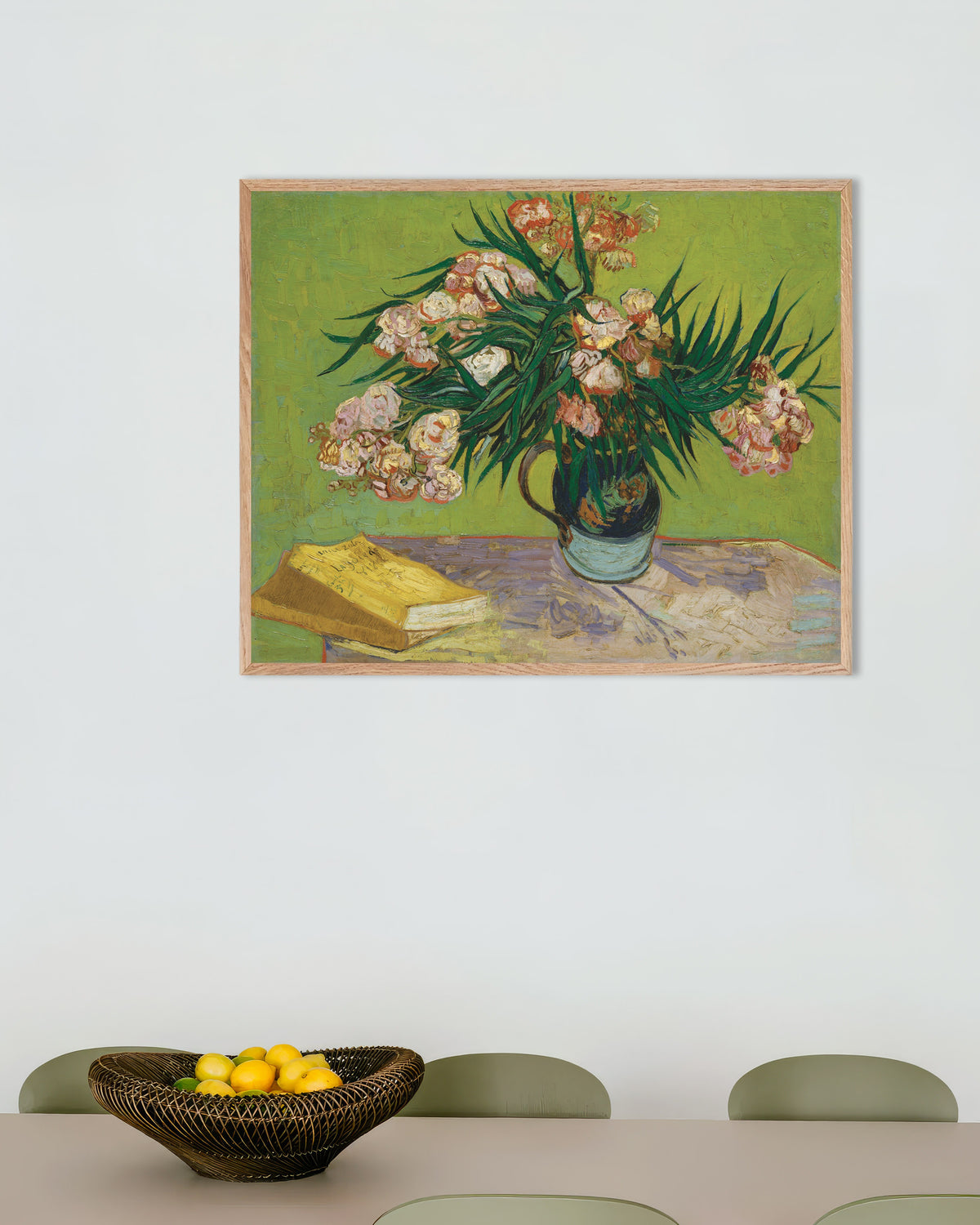 Poster Oleandri (1888) di Vincent van Gogh, con cornice in legno naturale