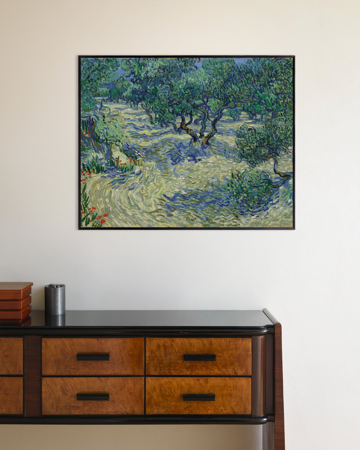 Poster di Uliveto (1889) di Vincent van Gogh, con cornice in metallo