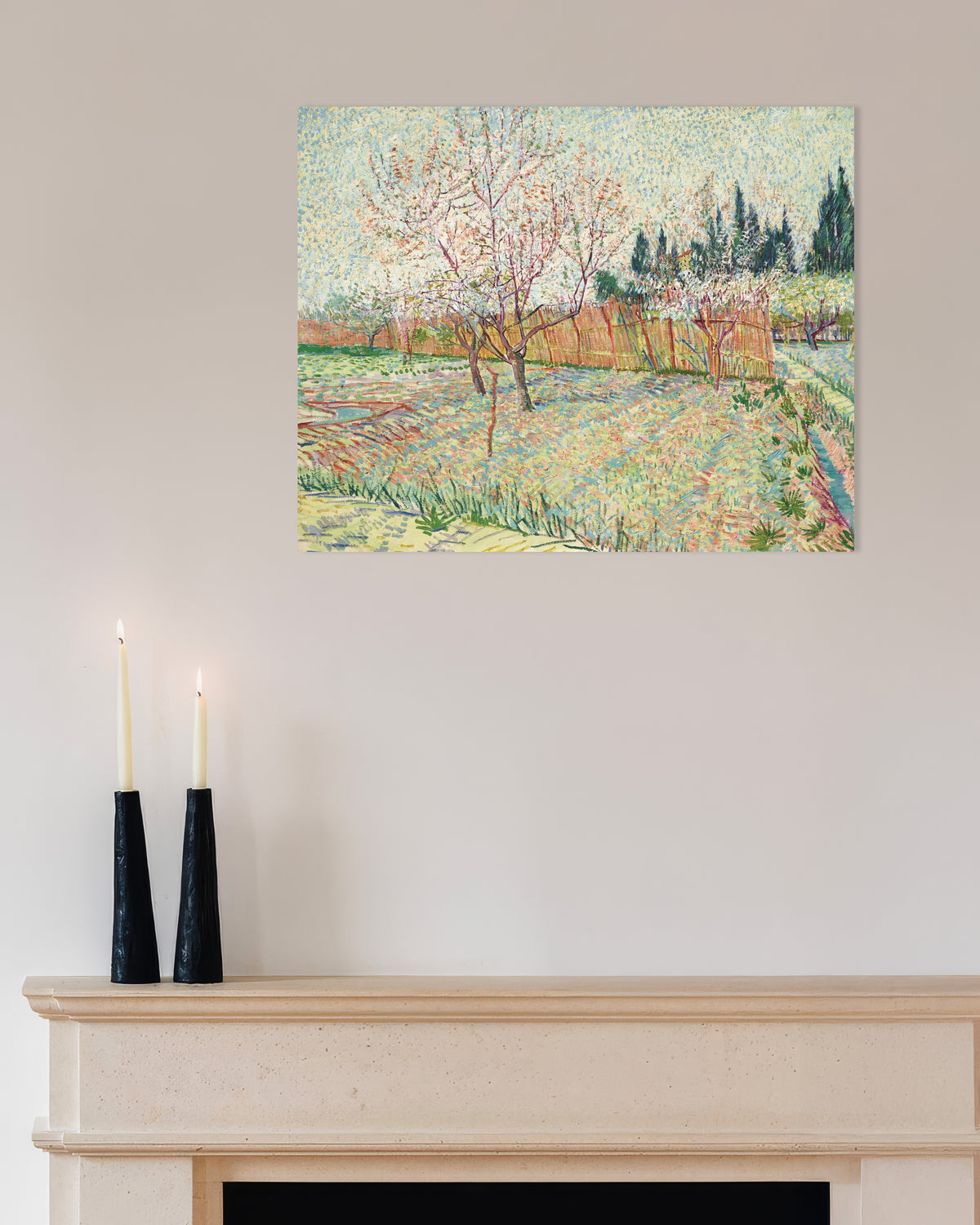 Poster di Frutteto delimitato da cipressi (1888) di Vincent van Gogh