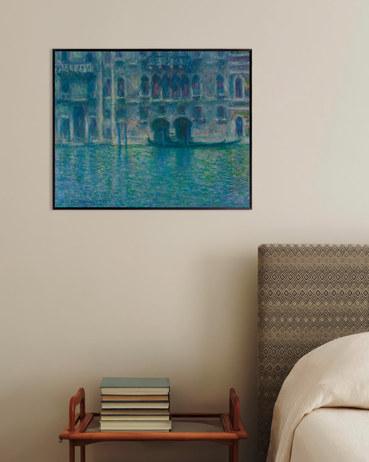 Poster Palazzo da Mula, Venezia (1908) di Claude Monet con cornice in metallo
