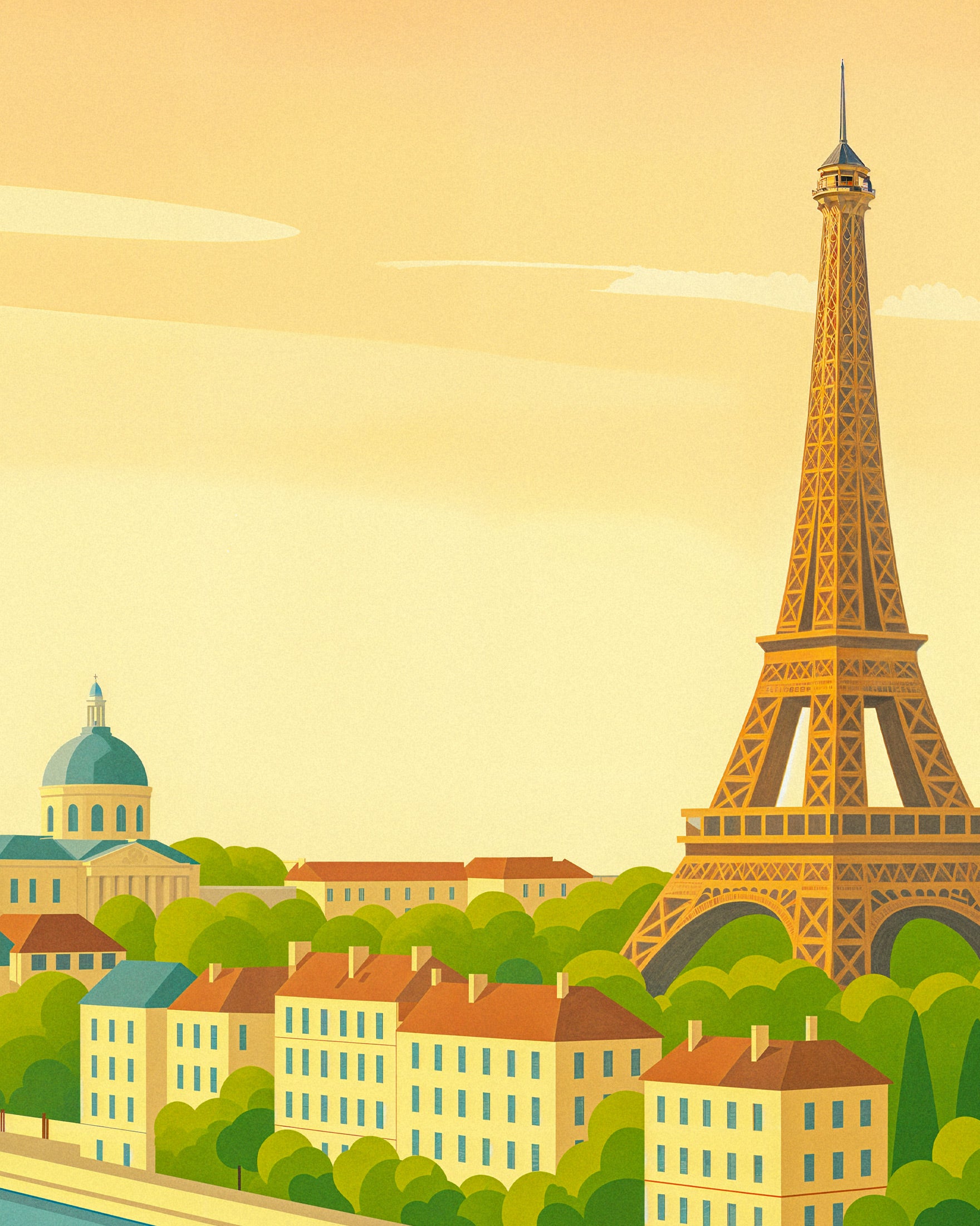 Parigi – Illustrazione in stile retro della Torre Eiffel Poster