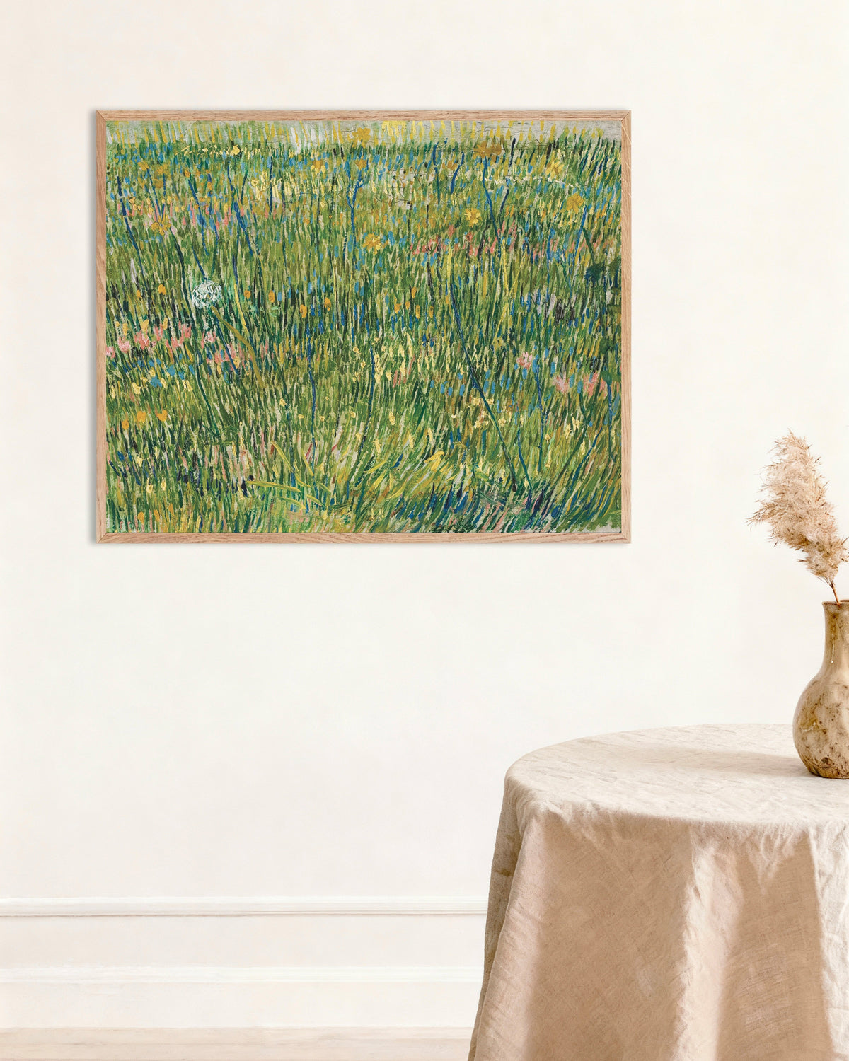 Poster di Ciuffo d’erba (1887) di Vincent van Gogh, con cornice in legno naturale