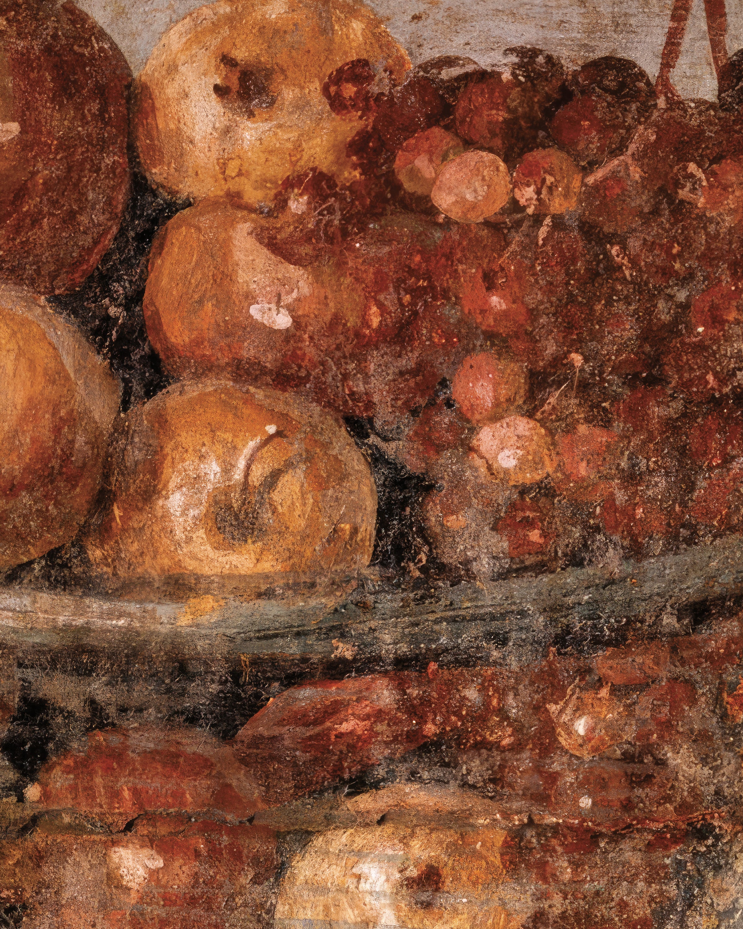 Dettaglio di affresco di Pompei con ciotola di frutta Poster