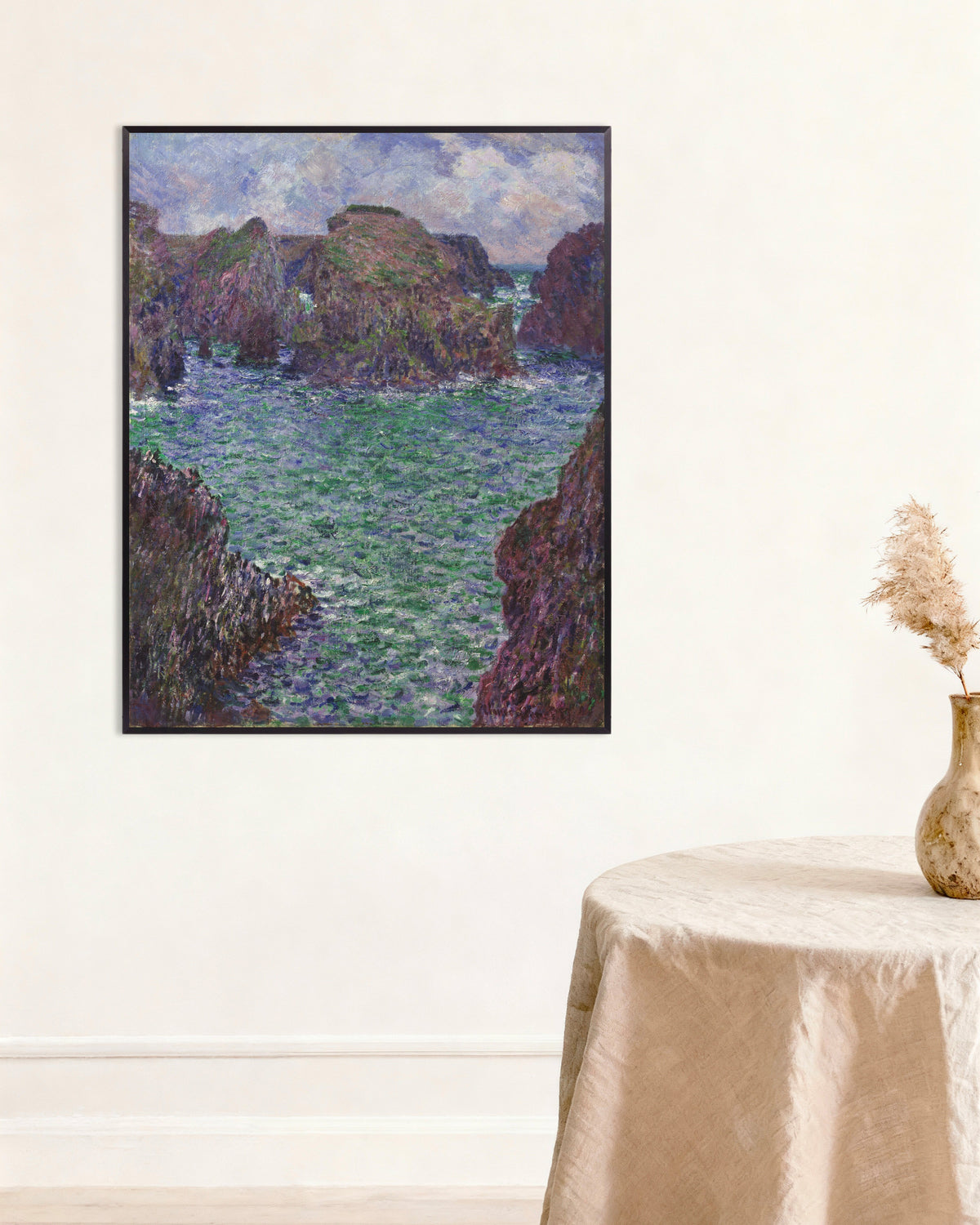 Poster Port-Goulphar, Belle-Île (1887) di Claude Monet con cornice in metallo