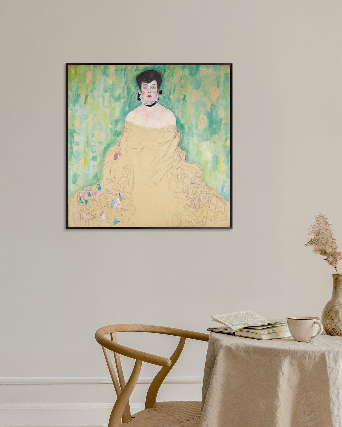 Poster Ritratto di Amalie Zuckerkandl (1917) di Gustav Klimt con cornice in metallo