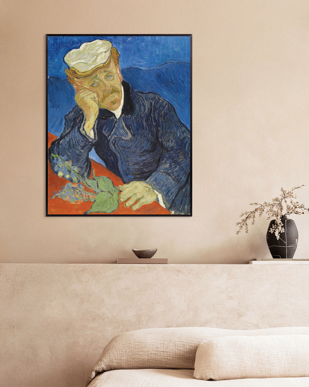 Poster di Ritratto del dottor Gachet (1890) di Vincent van Gogh, con cornice in metallo