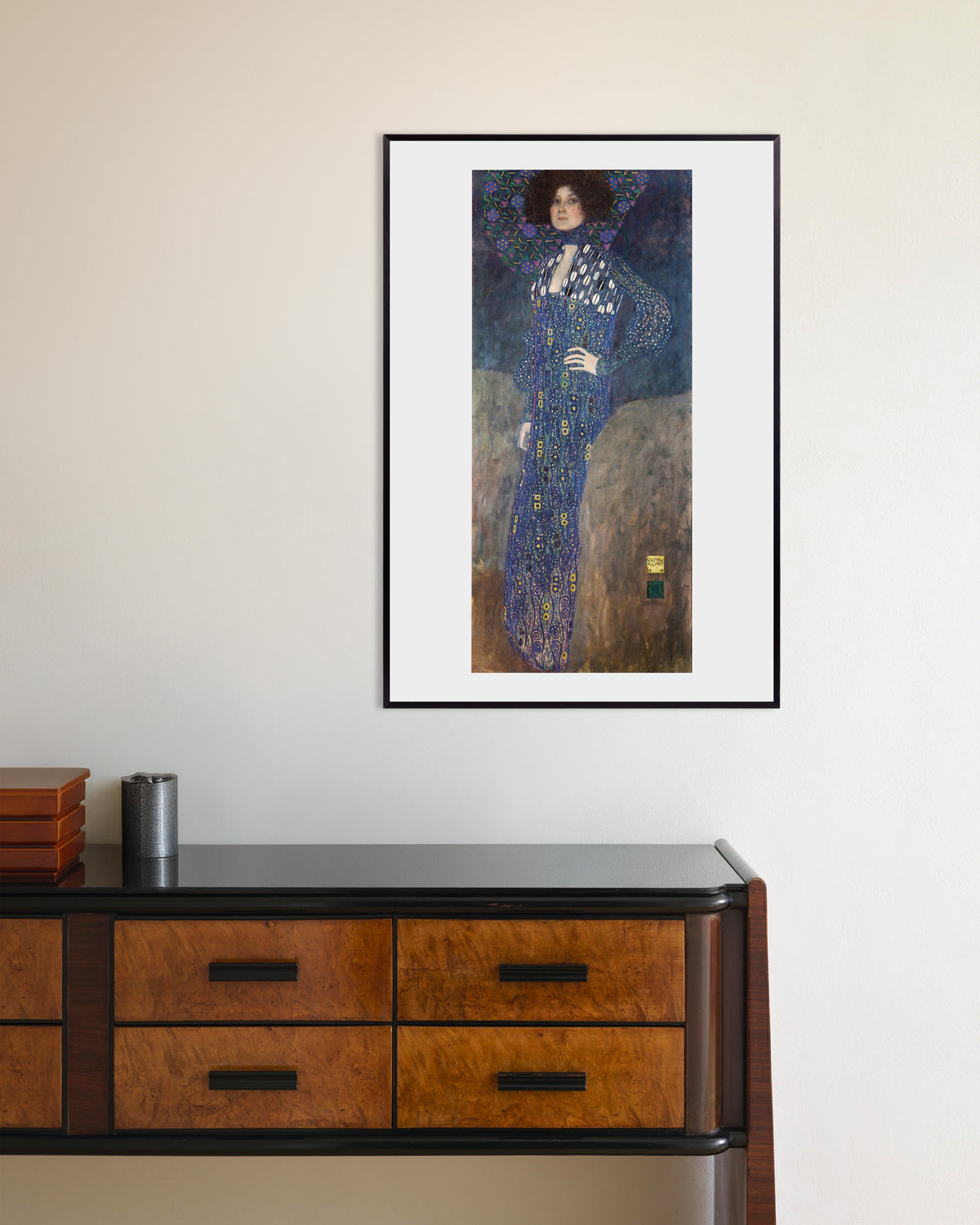 Poster Ritratto di Emilie Flöge (1902) di Gustav Klimt con cornice in metallo